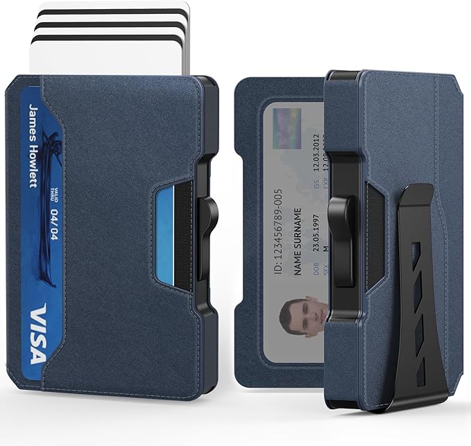 Slim RFID Blocking Wallet for Men – Minimalist Aluminum Wallet with Money Clip & Pop - Up Card Holder - Abbycart