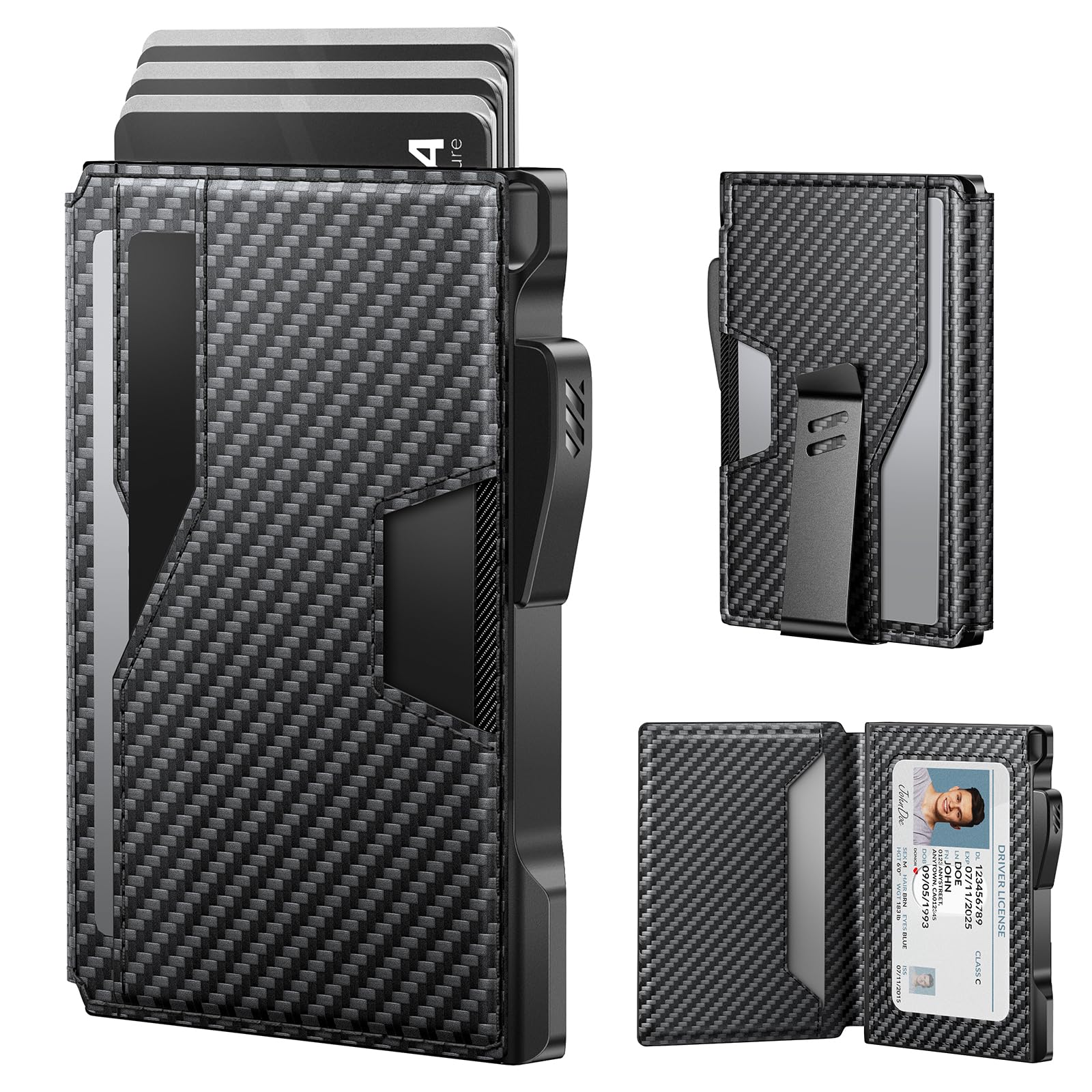 Slim RFID Blocking Wallet for Men with Money Clip & ID Window & 9-13 Cards