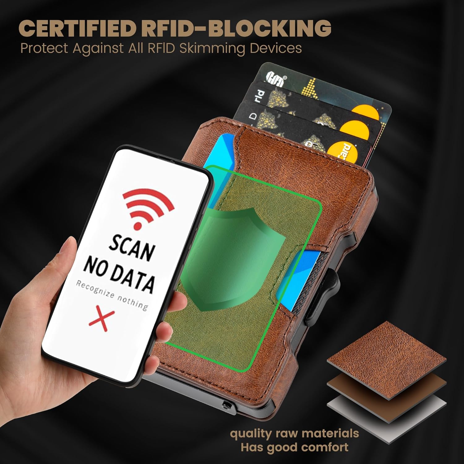 Slim RFID Blocking Wallet for Men with Pop Up Card Holder - Abbycart