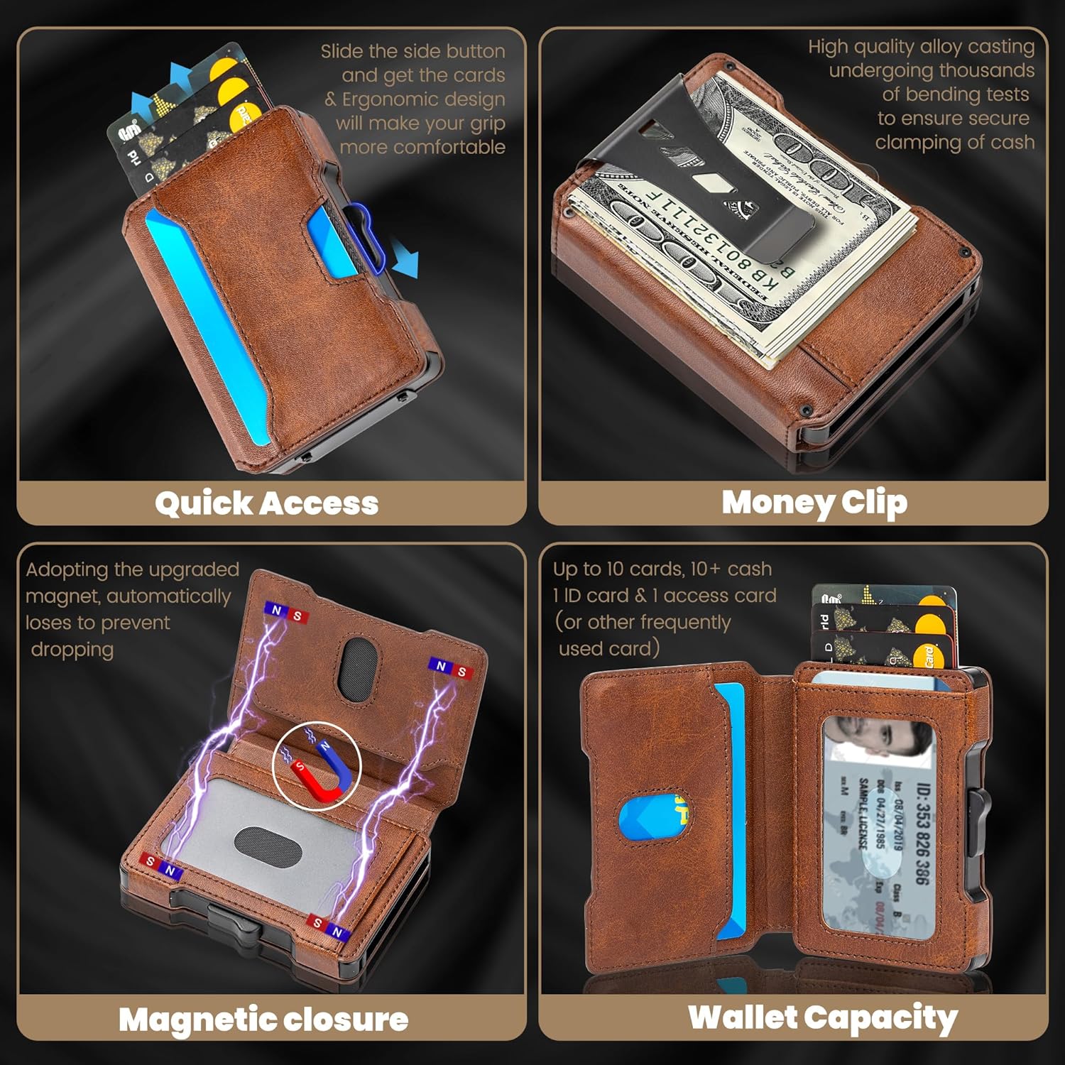 Slim RFID Blocking Wallet for Men with Pop Up Card Holder - Abbycart