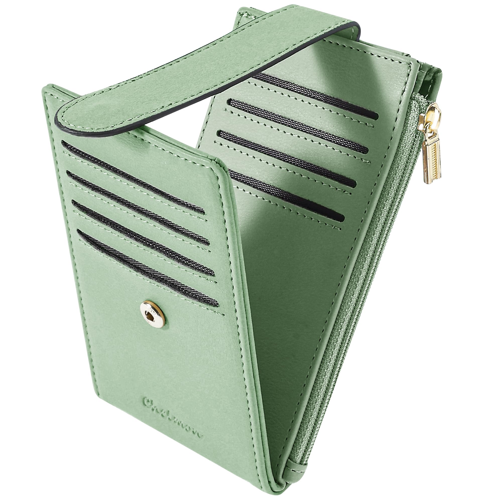 Slim RFID Card Holder Wallet for Women with Zipper Coin Pocket