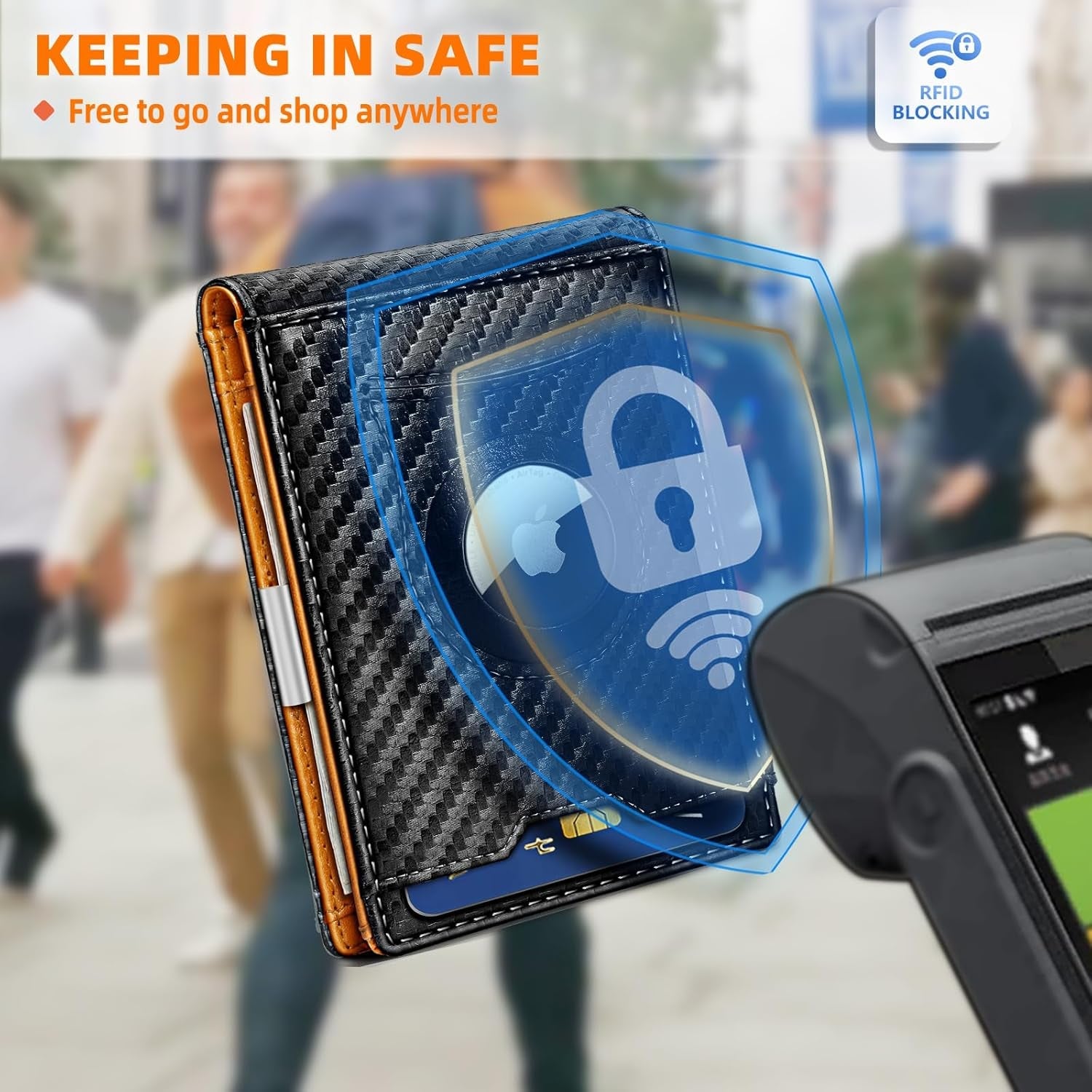 Slim RFID Leather Wallet for Men – AirTag Compatible with 11 Card Slots - Abbycart