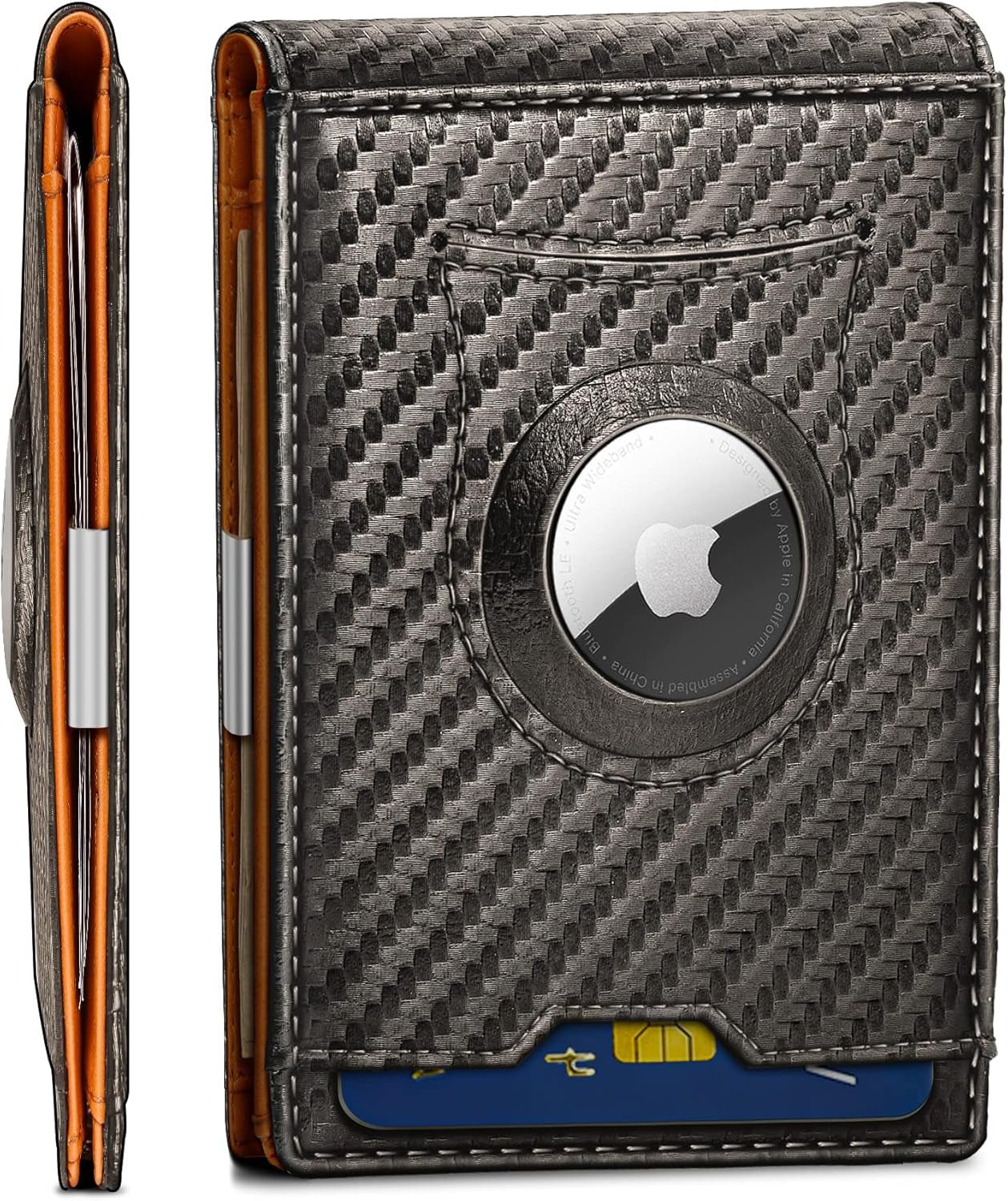 Slim RFID Leather Wallet for Men – AirTag Compatible with 11 Card Slots - Abbycart