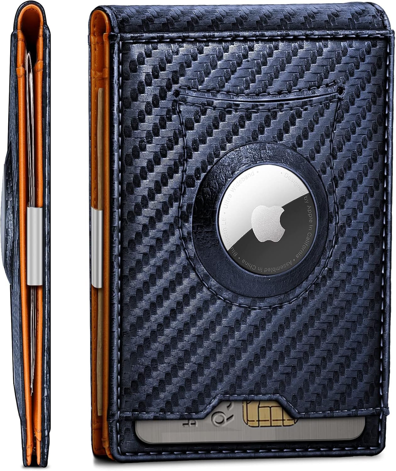 Slim RFID Leather Wallet for Men – AirTag Compatible with 11 Card Slots - Abbycart