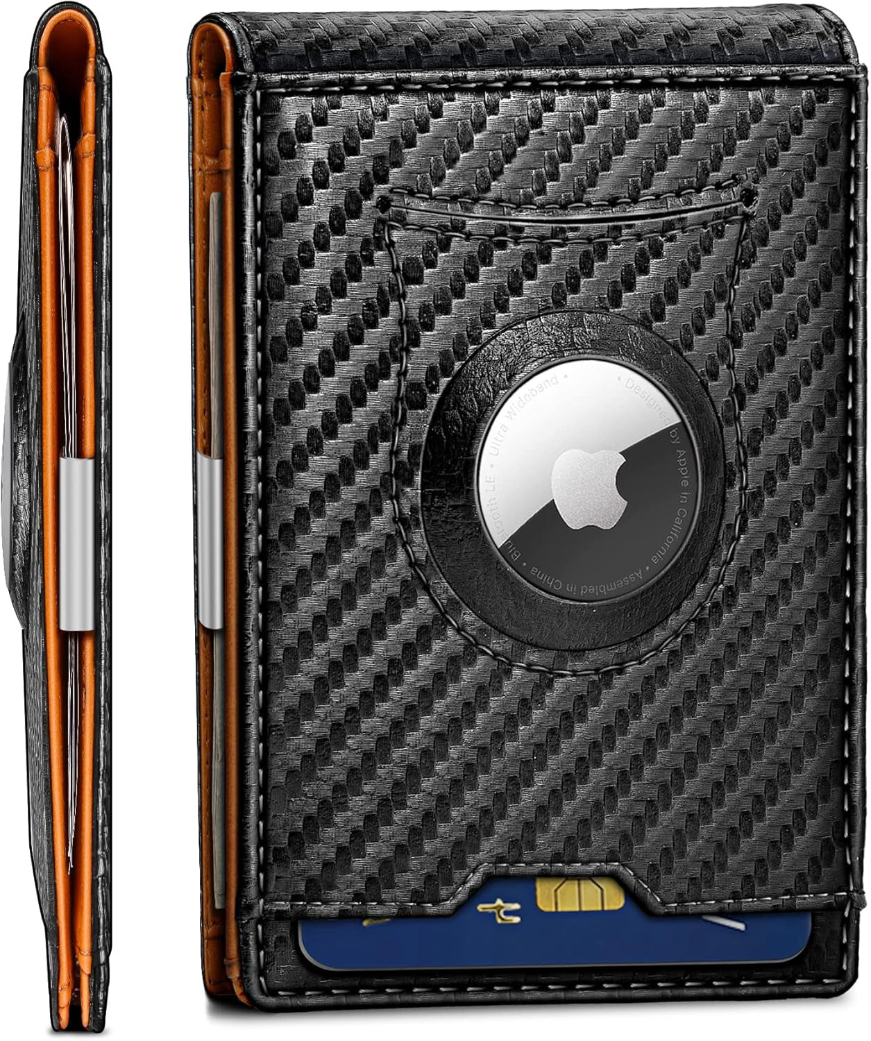 Slim RFID Leather Wallet for Men – AirTag Compatible with 11 Card Slots - Abbycart