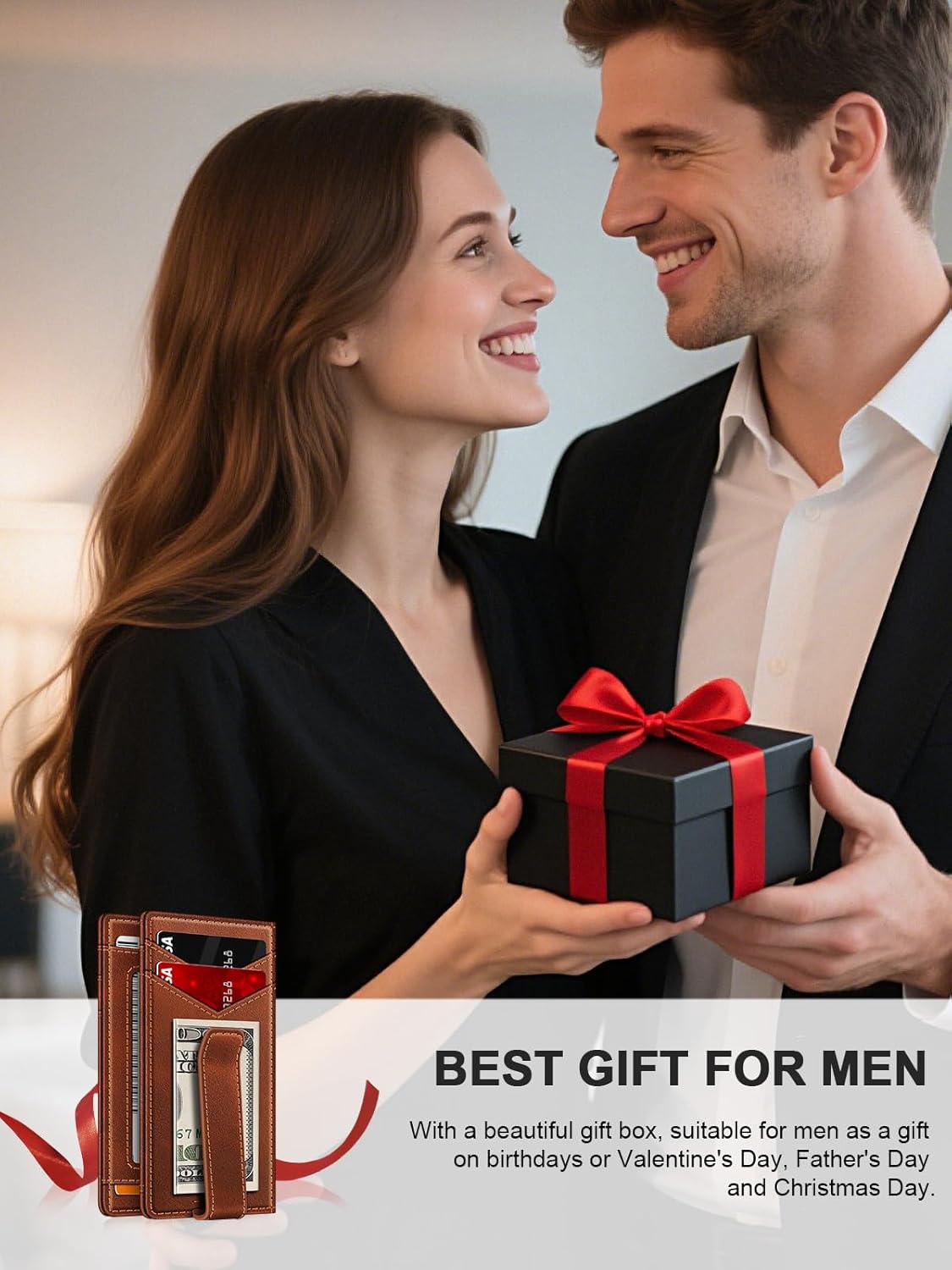 Slim RFID Leather Wallet for Men – Minimalist Bifold Card Holder with Money Clip - Abbycart