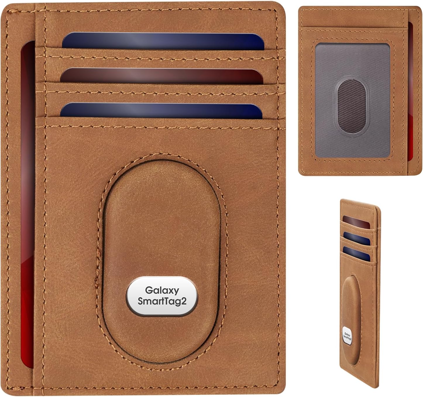 Slim RFID Leather Wallet for Men with SmartTag 2 Holder & Card Slots - Abbycart