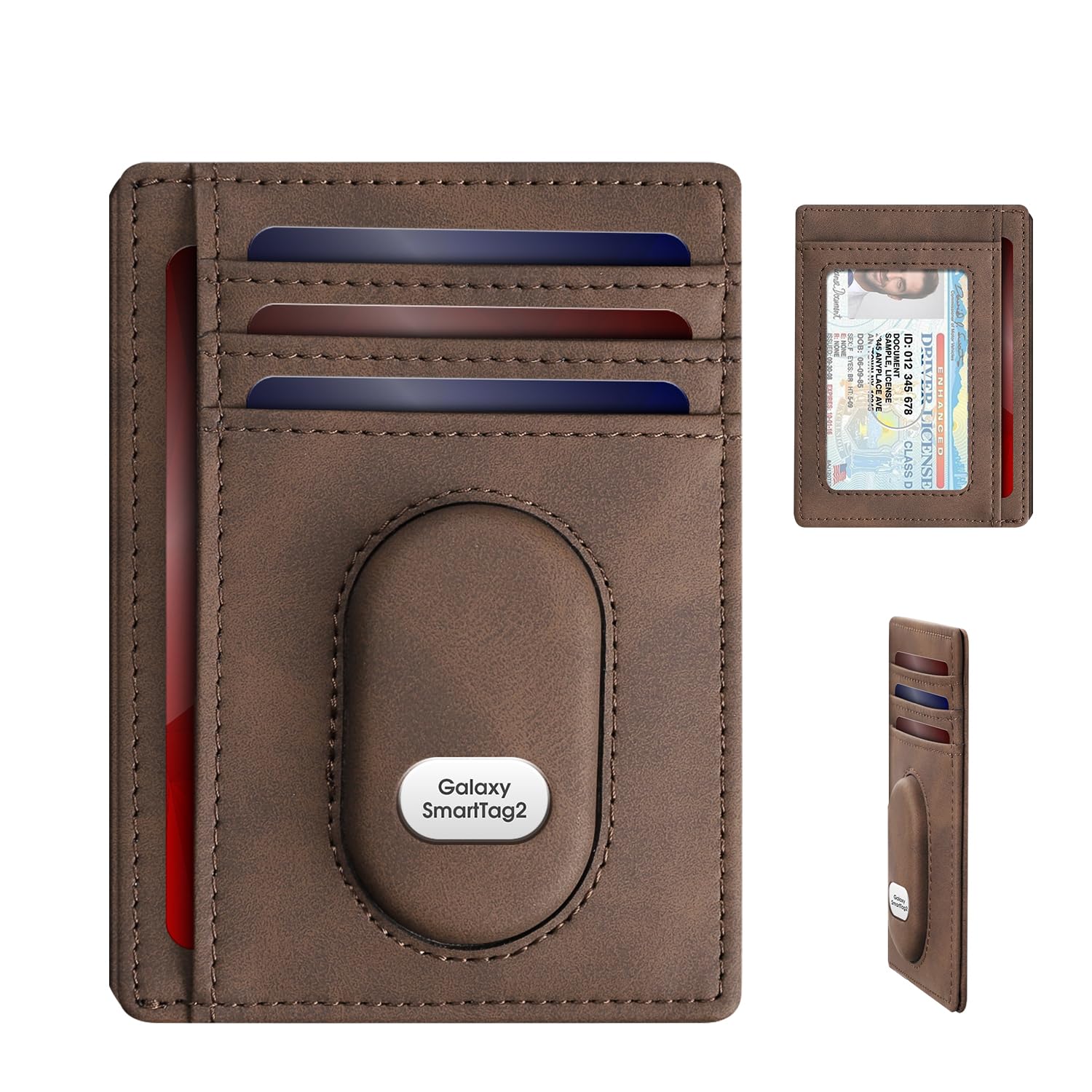 Slim RFID Leather Wallet for Men with SmartTag 2 Holder & Card Slots - Abbycart