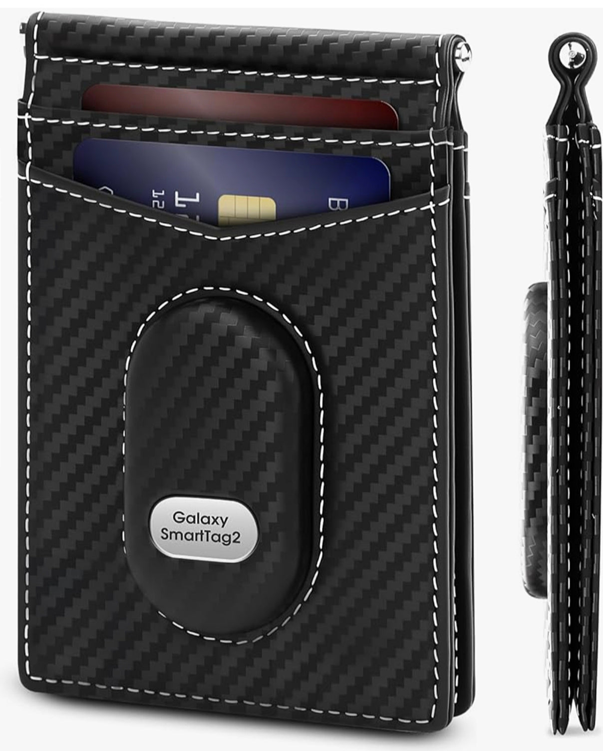 Slim RFID Leather Wallet for Men with SmartTag 2 Holder & Card Slots