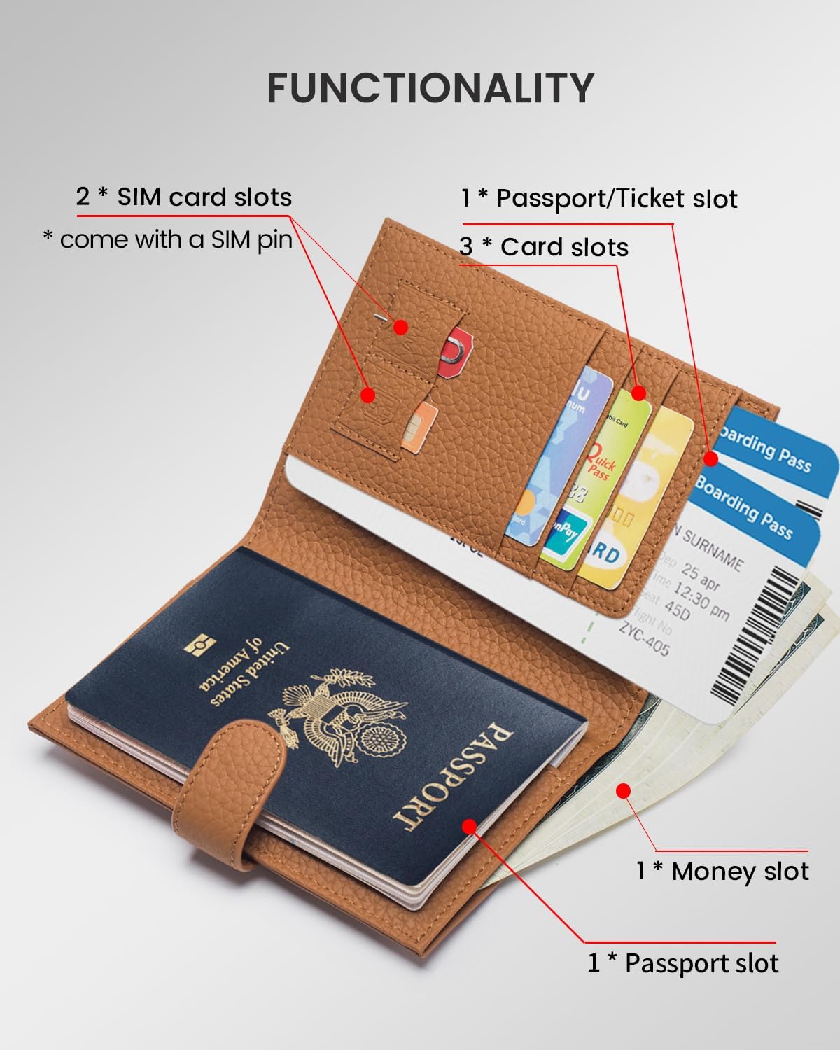 Slim RFID Passport Wallet – Leather Travel Holder - Abbycart