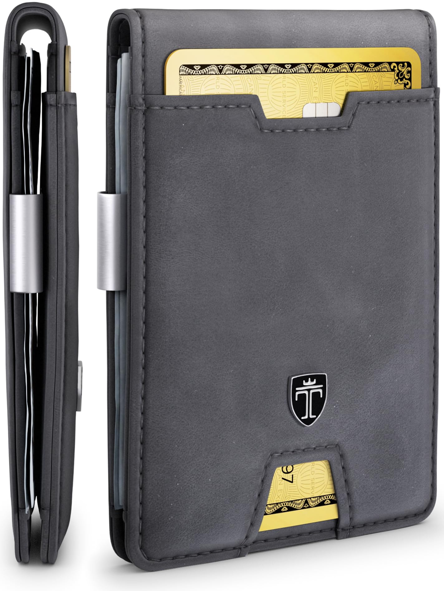 Slim RFID Wallet for Men – Bifold Leather Money Clip - Abbycart