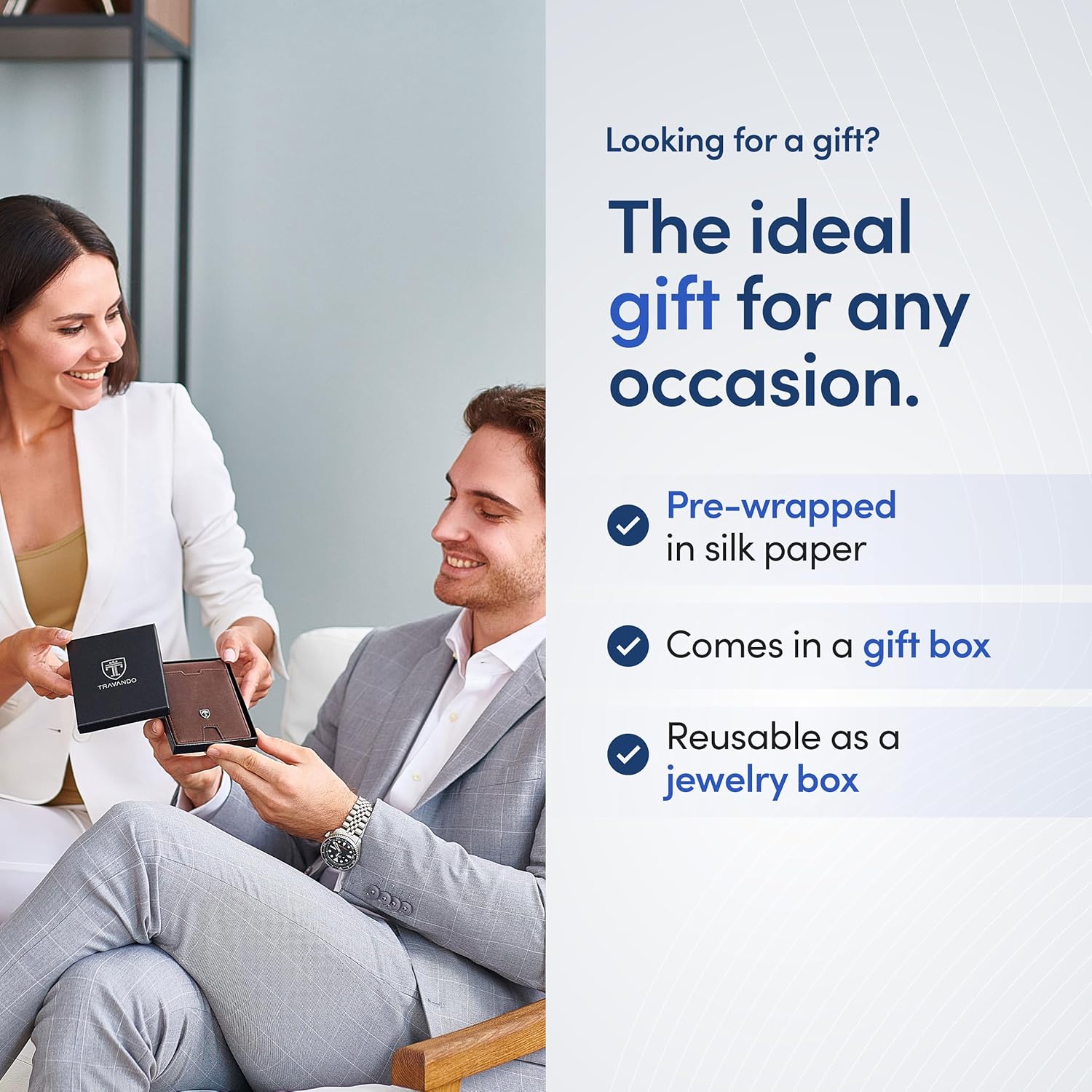 Slim RFID Wallet for Men – Bifold Leather Money Clip - Abbycart