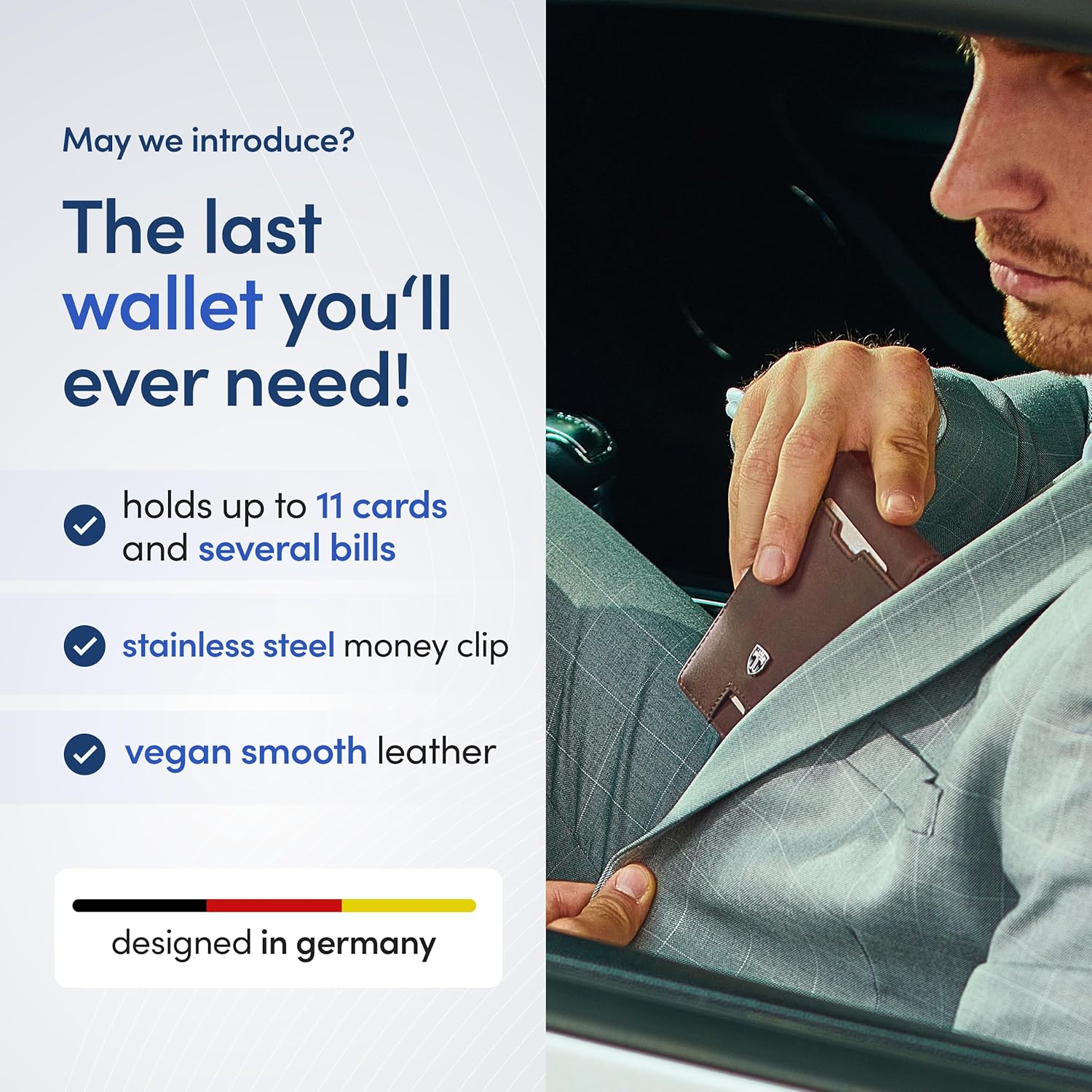 Slim RFID Wallet for Men – Bifold Leather Money Clip - Abbycart