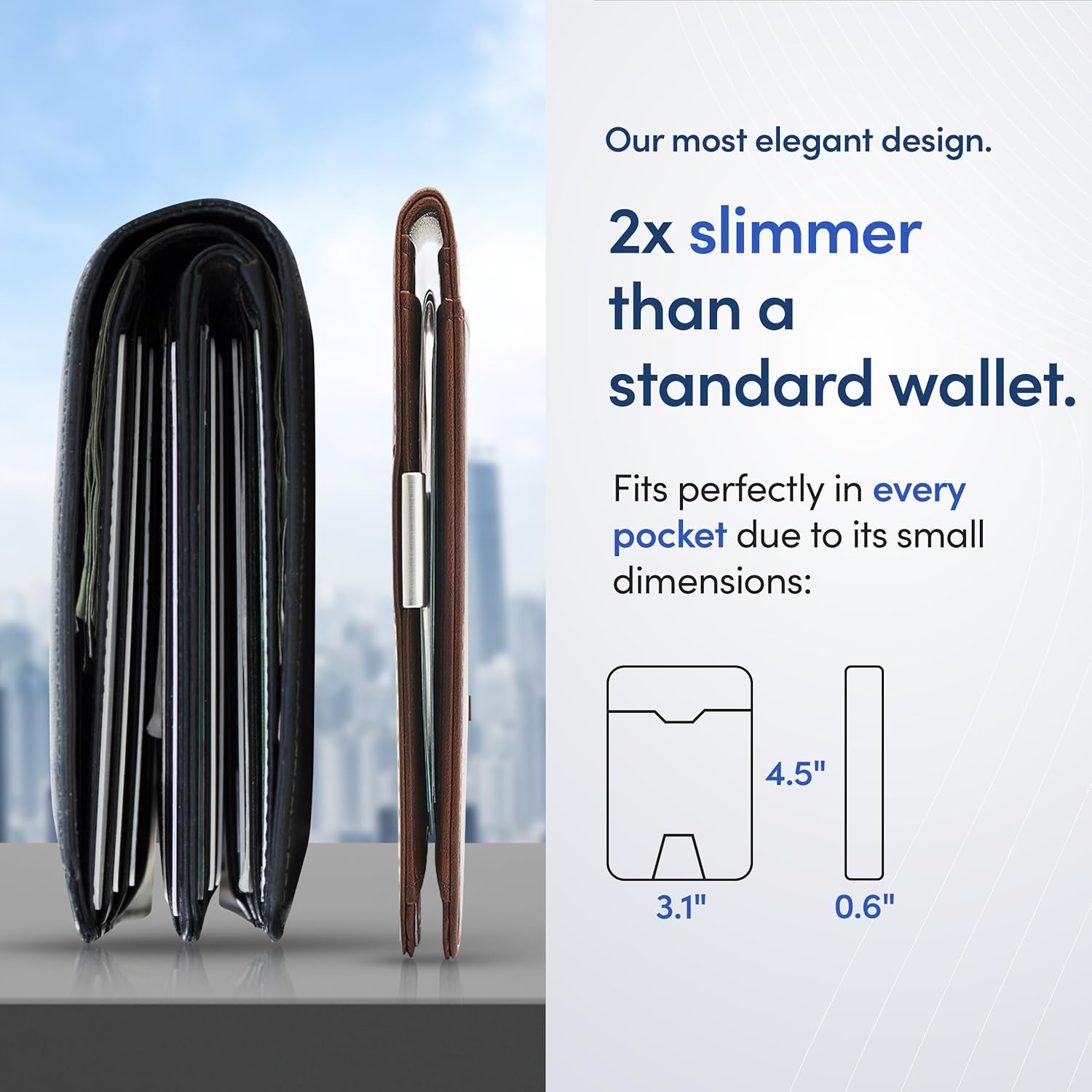 Slim RFID Wallet for Men – Bifold Leather Money Clip - Abbycart