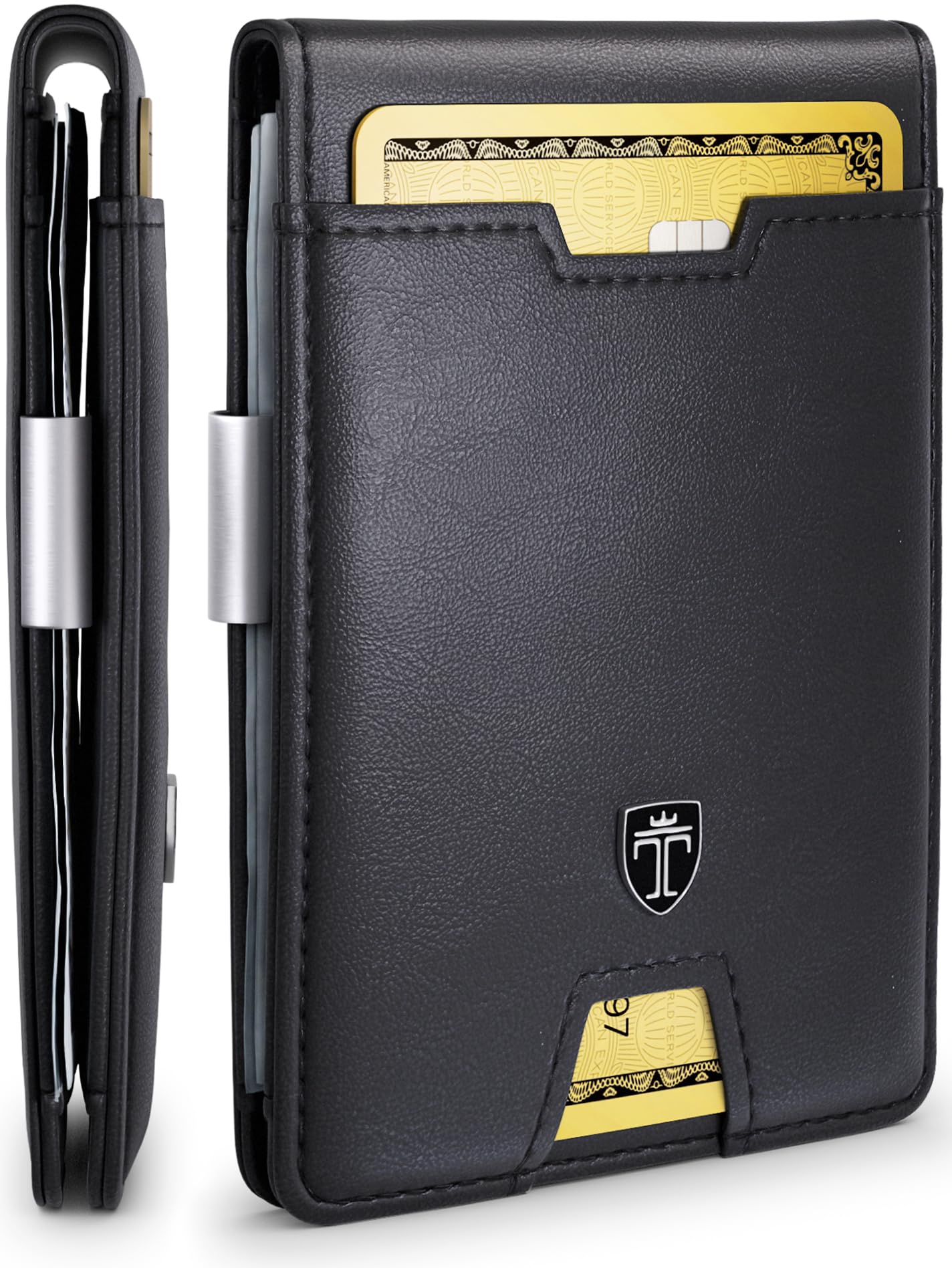 Slim RFID Wallet for Men – Bifold Leather Money Clip - Abbycart