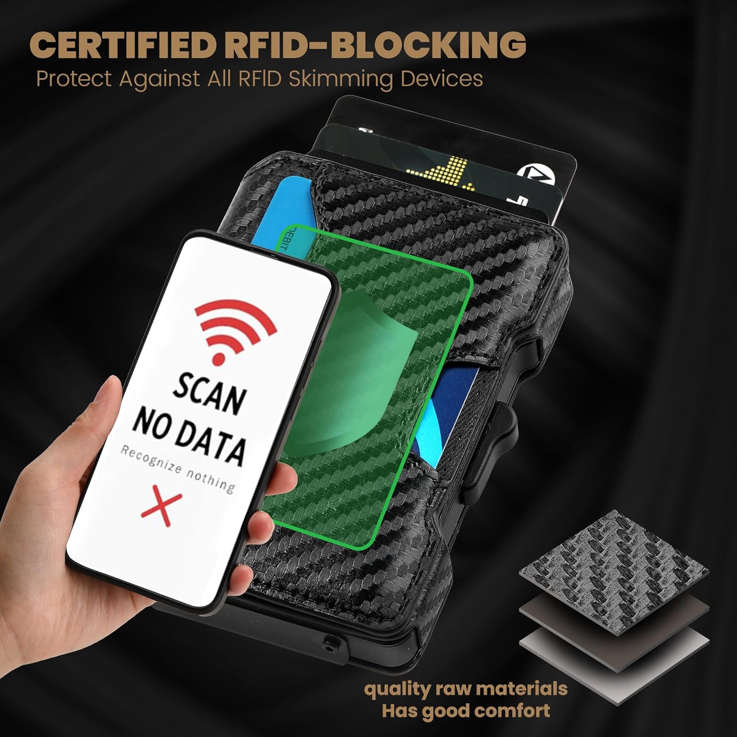 Slim RFID Wallet for Men – Pop - Up Card Case & Money Clip - Abbycart