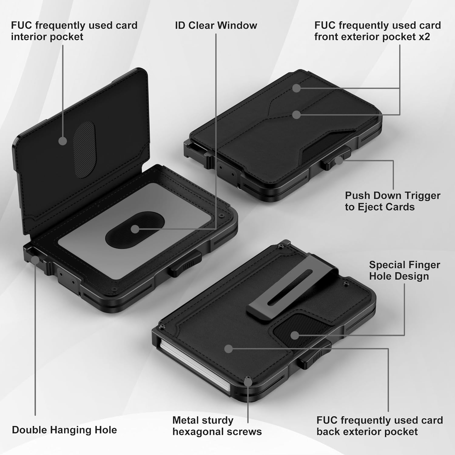 Slim RFID Wallet for Men with Pop - Up Card Holder - Abbycart