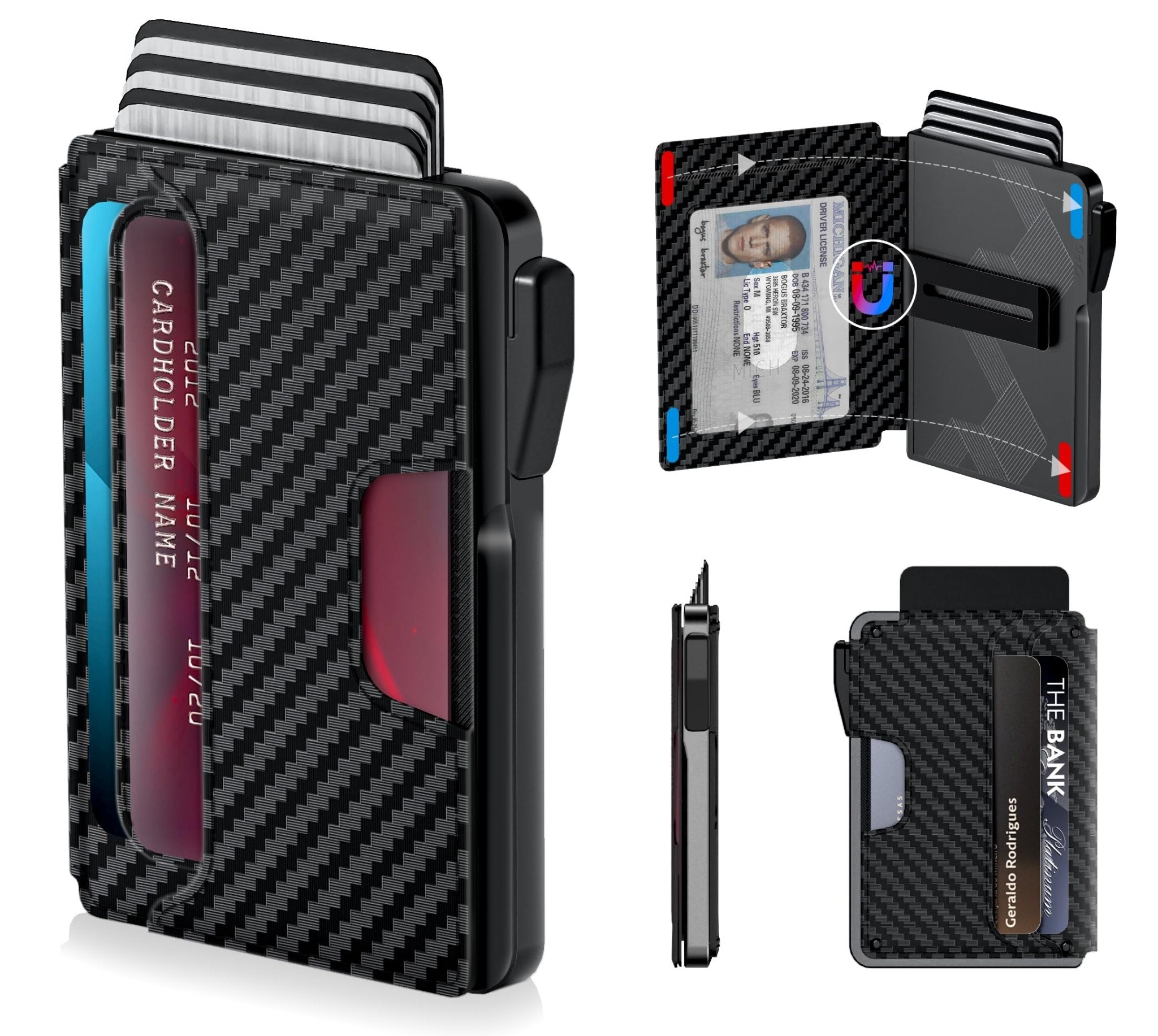 Slim RFID Wallet for Men with Pop - Up Card Holder & Clip - Abbycart