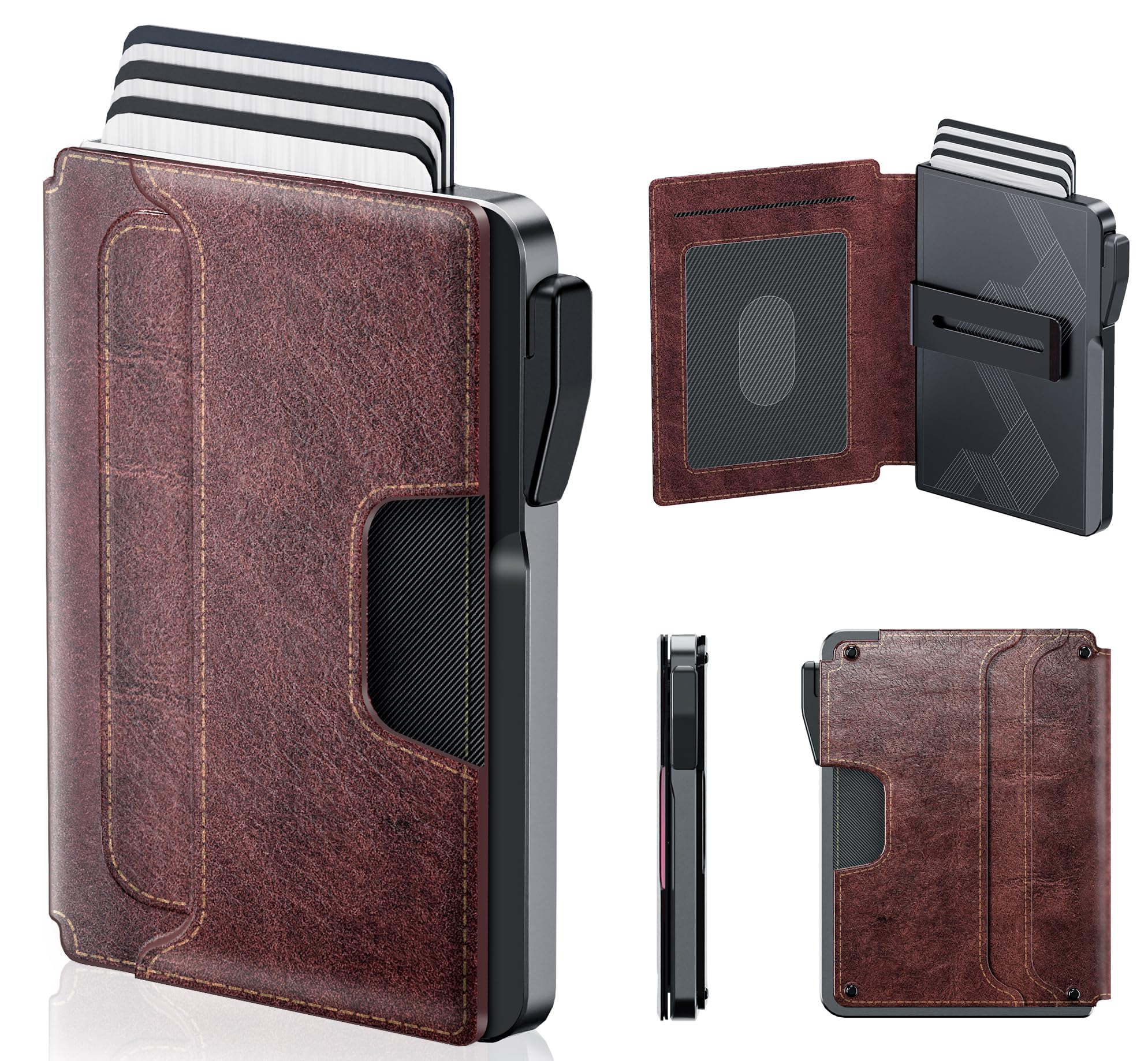 Slim RFID Wallet for Men with Pop - Up Card Holder & Clip - Abbycart