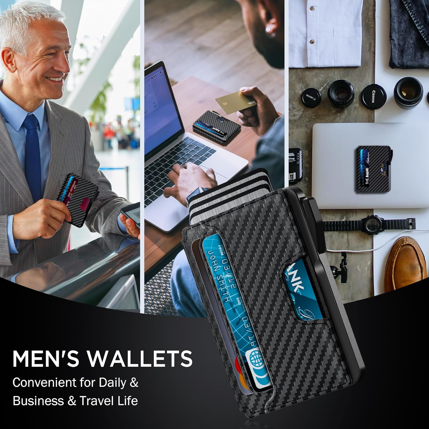 Slim RFID Wallet for Men with Pop - Up Card Holder & Clip - Abbycart