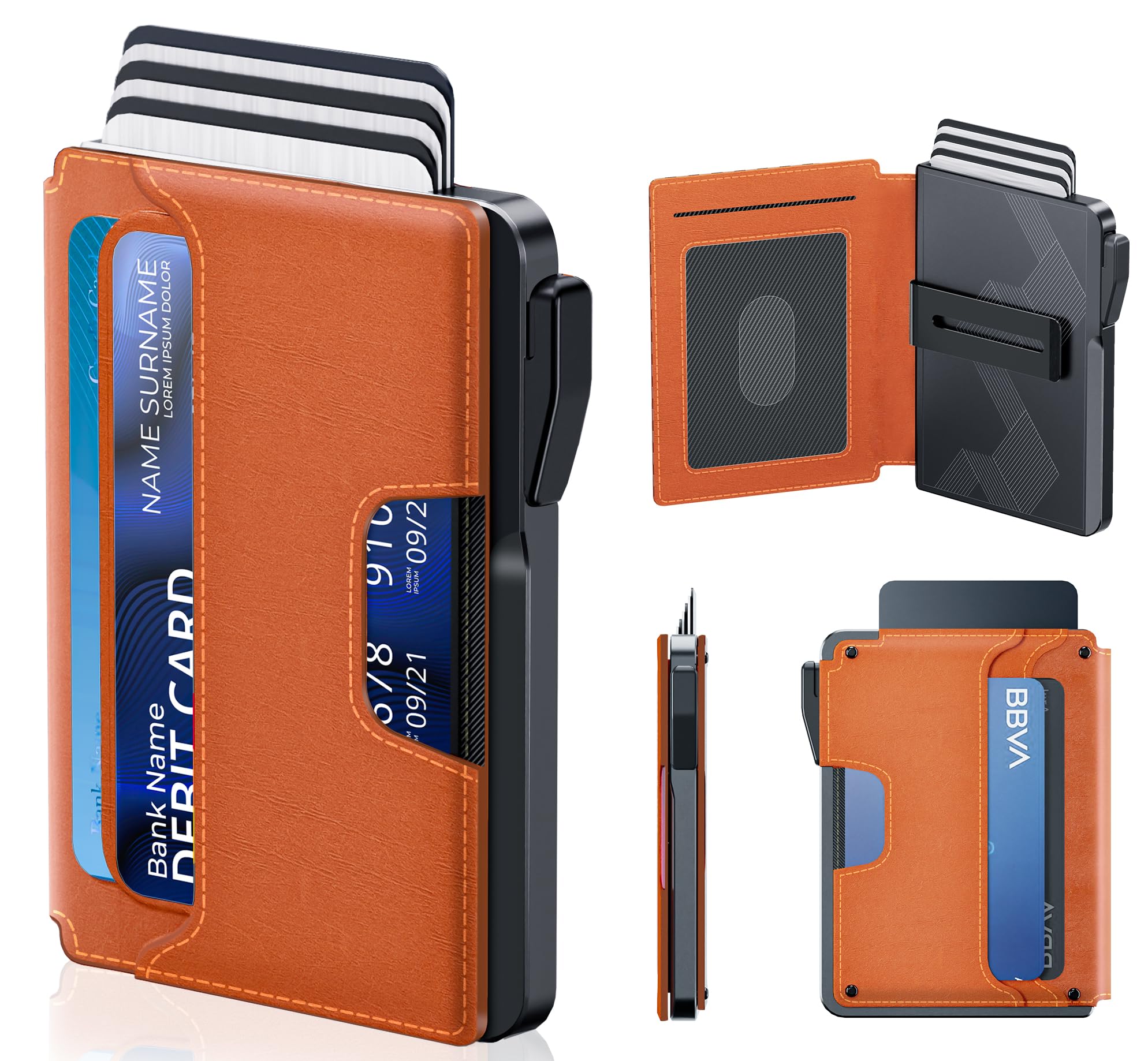 Slim RFID Wallet for Men with Pop - Up Card Holder & Clip - Abbycart