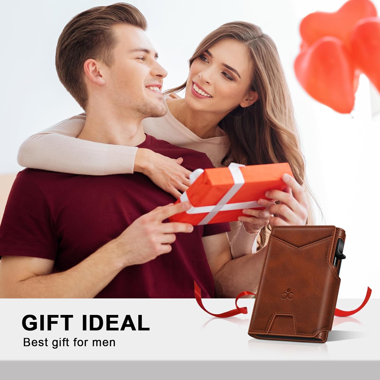 Slim RFID Wallet for Men with Pop-Up Card Holder & Money Clip