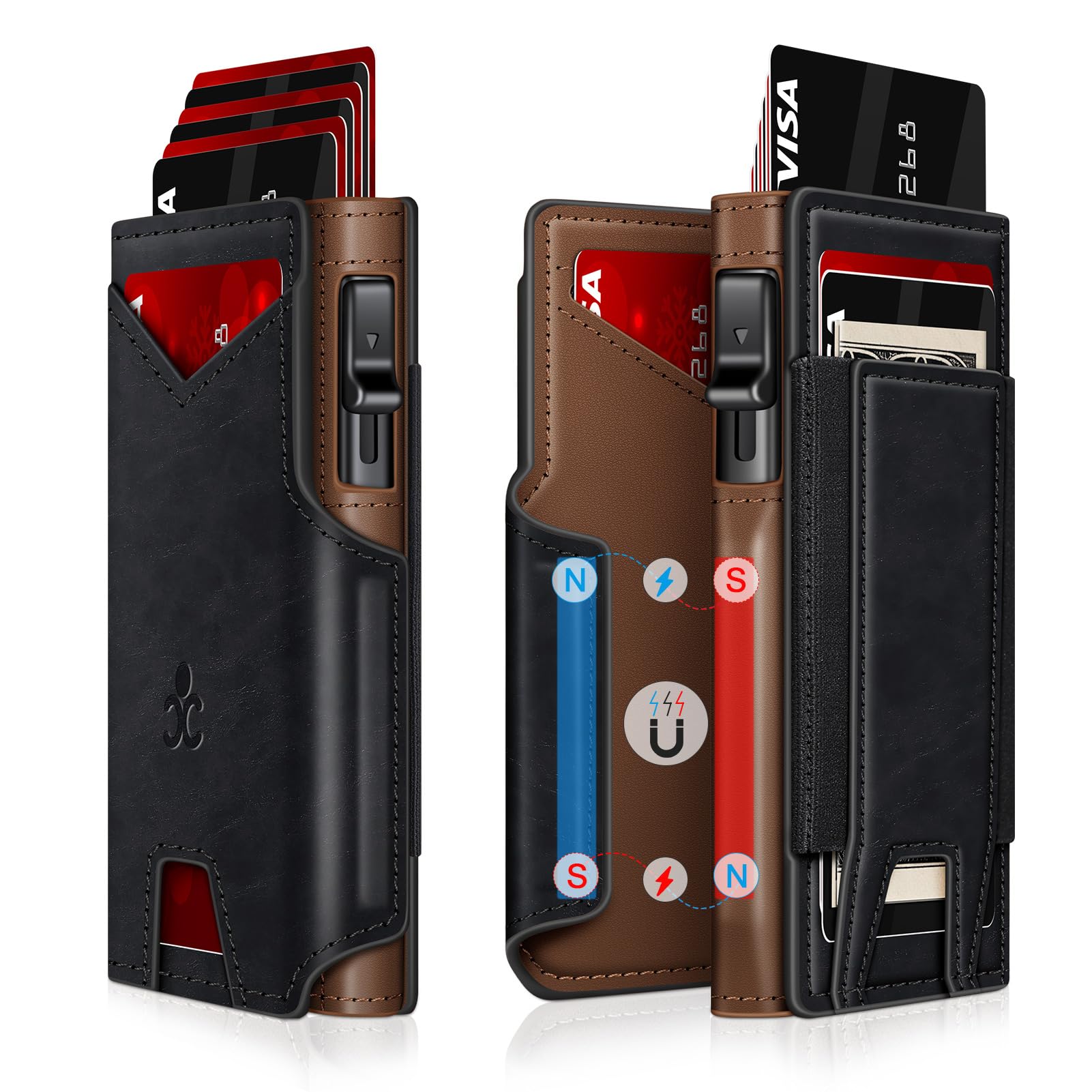 Slim RFID Wallet for Men with Pop - Up Card Holder & Money Clip - Abbycart