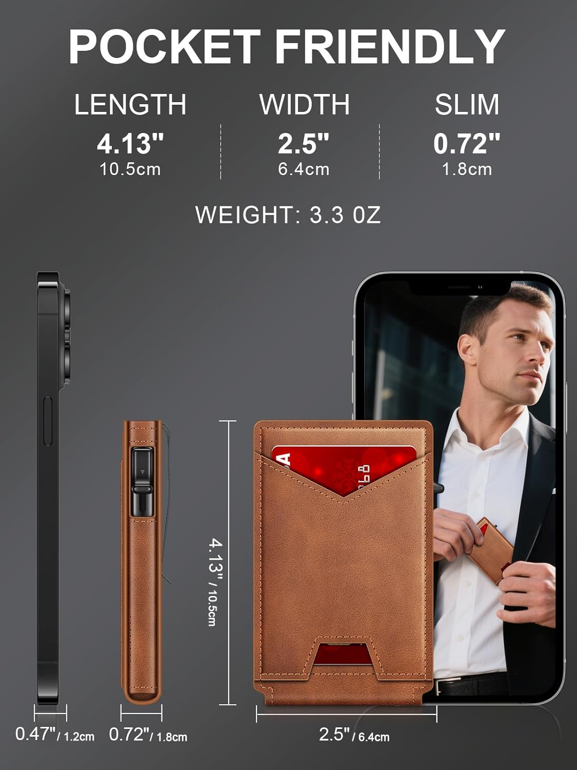 Slim RFID Wallet for Men with Pop - Up Card Holder & Money Clip | Minimalist Front Pocket Bifold - Abbycart