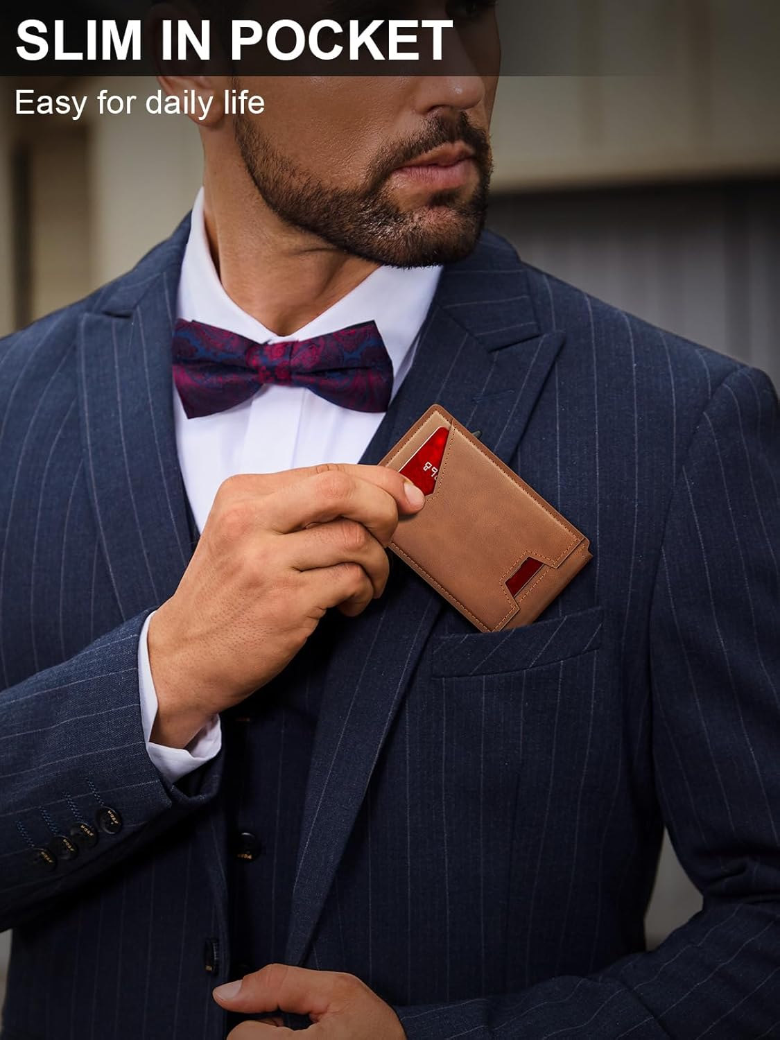 Slim RFID Wallet for Men with Pop - Up Card Holder & Money Clip | Minimalist Front Pocket Bifold - Abbycart