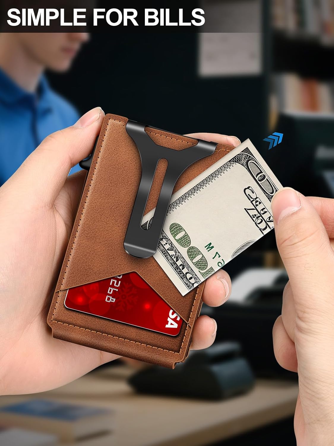 Slim RFID Wallet for Men with Pop - Up Card Holder & Money Clip | Minimalist Front Pocket Bifold - Abbycart