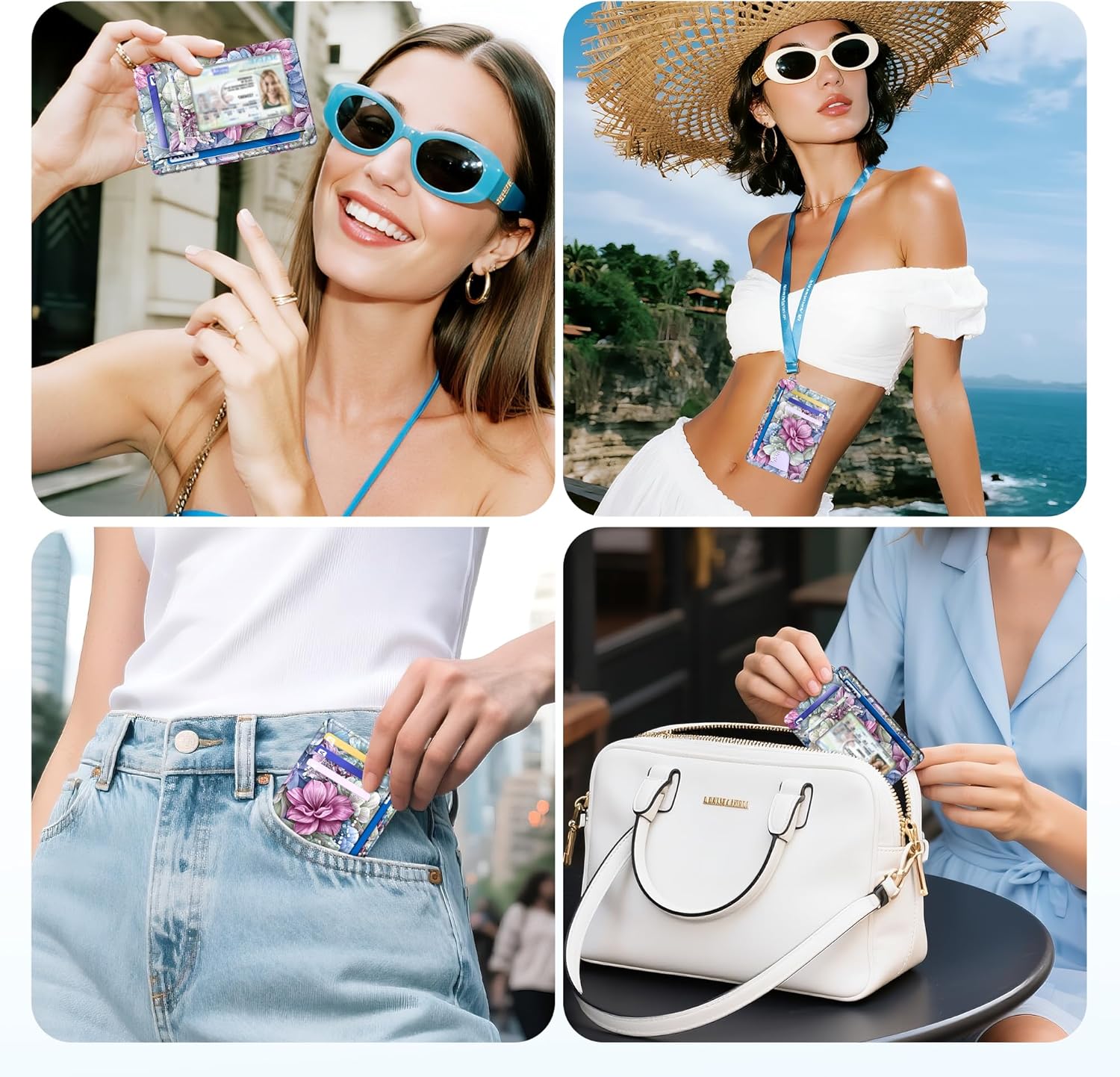 Slim RFID Wallet for Women | Floral Credit Card Holder