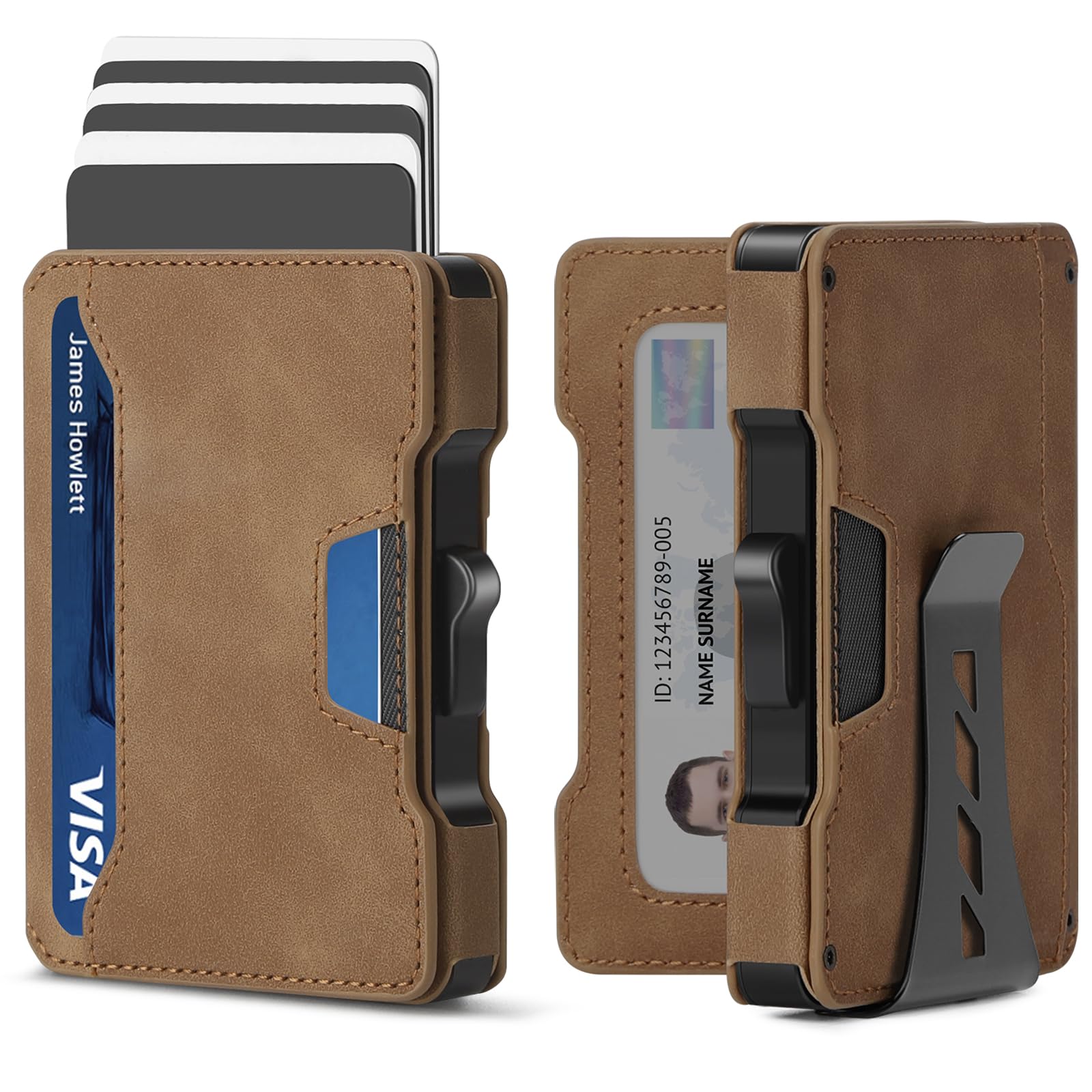 Slim Wallet for Men – RFID Blocking Minimalist Card Holder with Money Clip - Abbycart