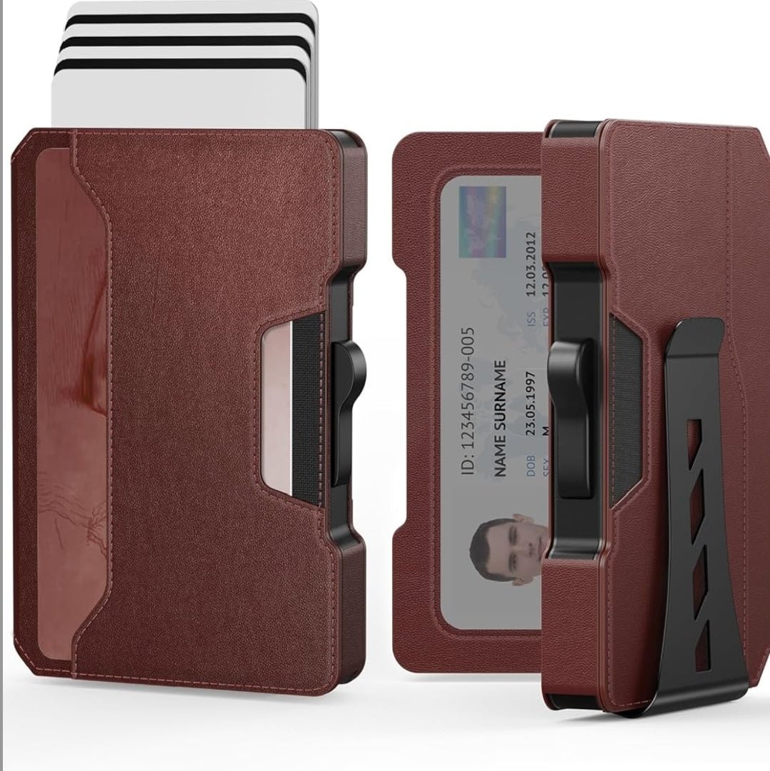 Slim Wallet for Men – RFID Blocking Minimalist Card Holder with Money Clip