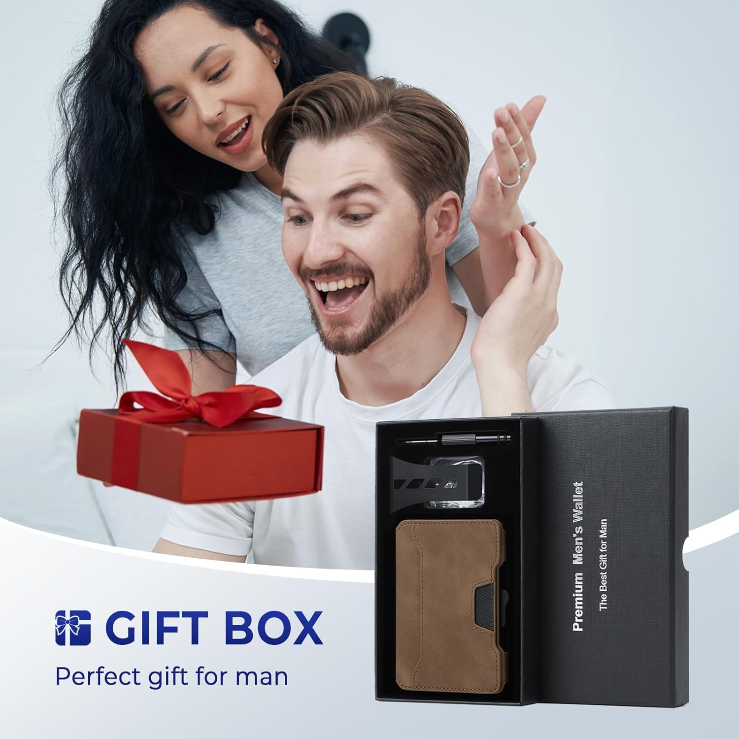 Slim Wallet for Men – RFID Blocking Minimalist Card Holder with Money Clip - Abbycart