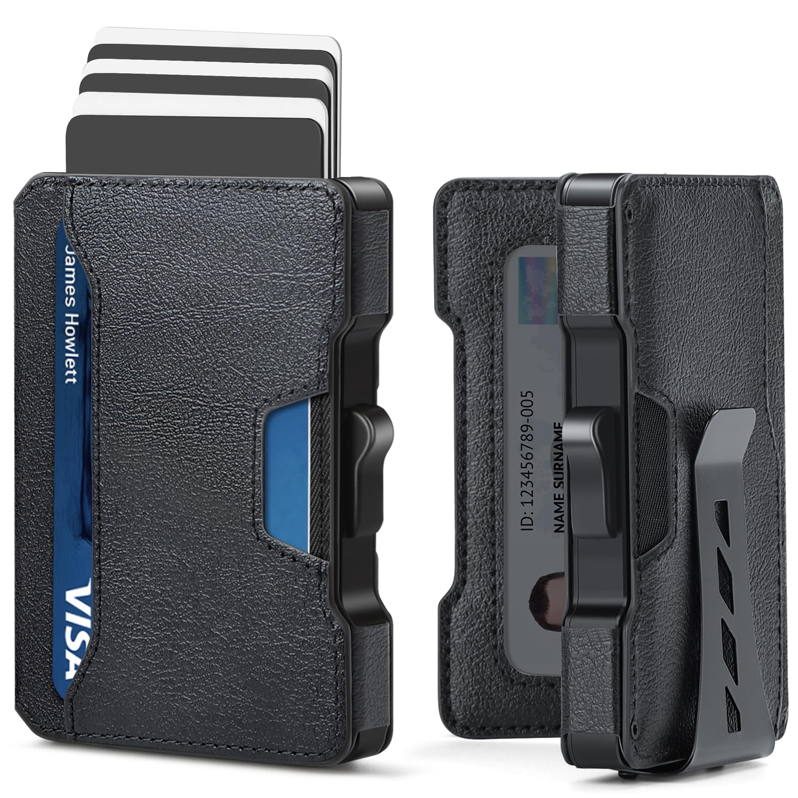 Slim Wallet for Men – RFID Blocking Minimalist Card Holder with Money Clip - Abbycart