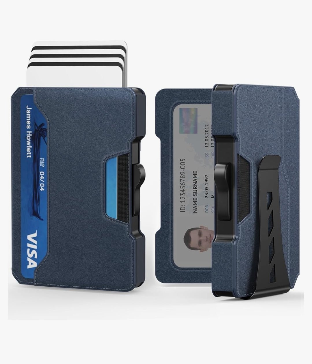 Slim Wallet for Men – RFID Blocking Minimalist Card Holder with Money Clip