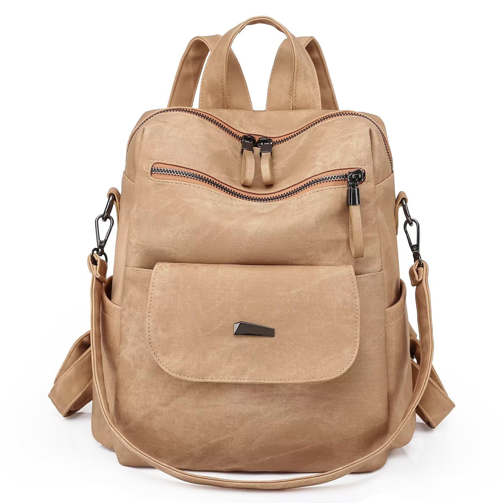 Small Leather Backpack Purse for Women Convertible Shoulder Bag