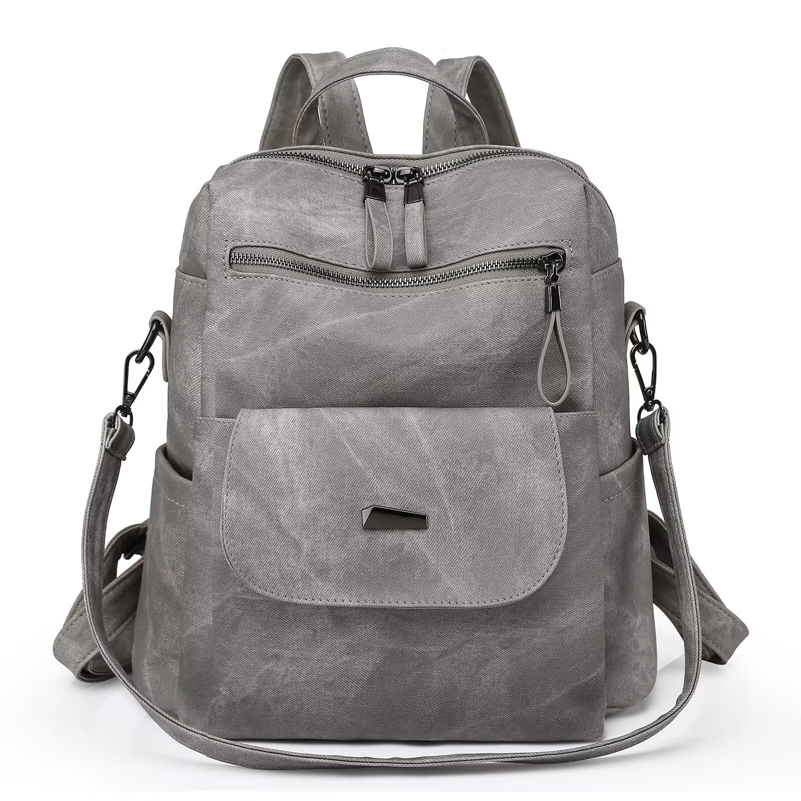Small Leather Backpack Purse for Women Convertible Shoulder Bag