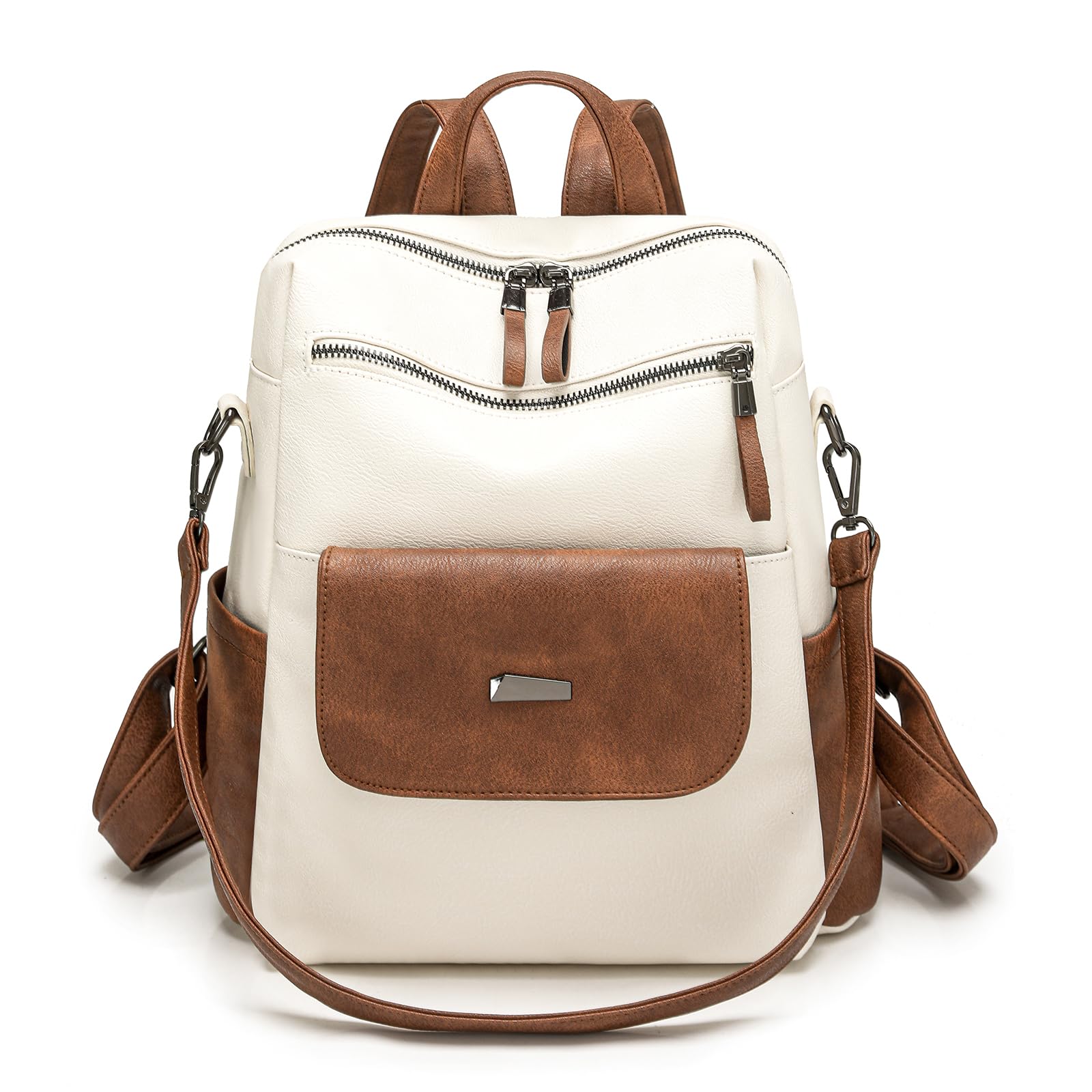 Small Leather Backpack Purse for Women Convertible Shoulder Bag