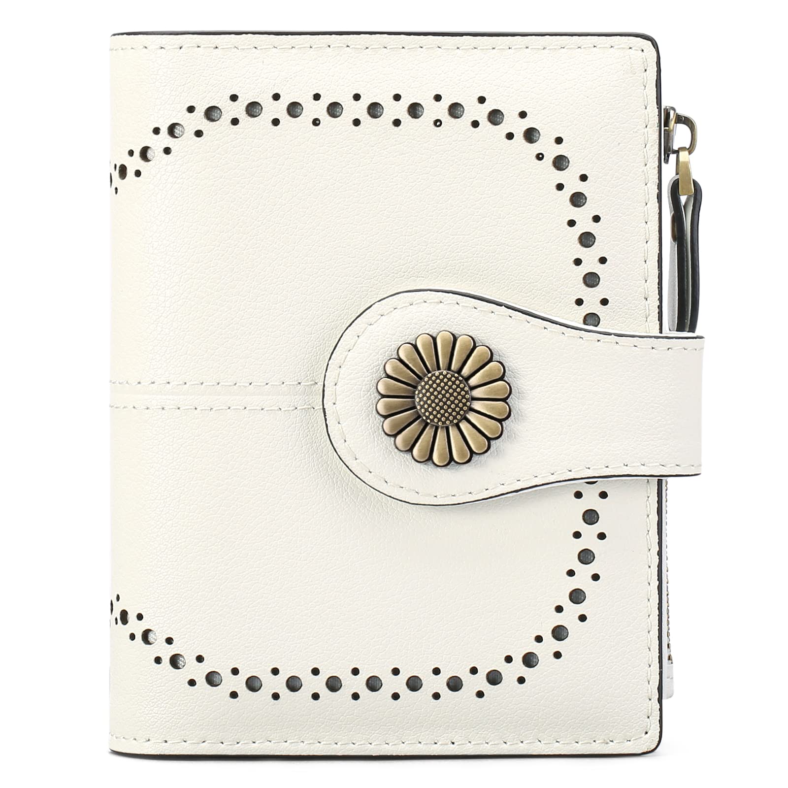 Small Leather RFID Wallet for Women with Zipper Coin Pocket