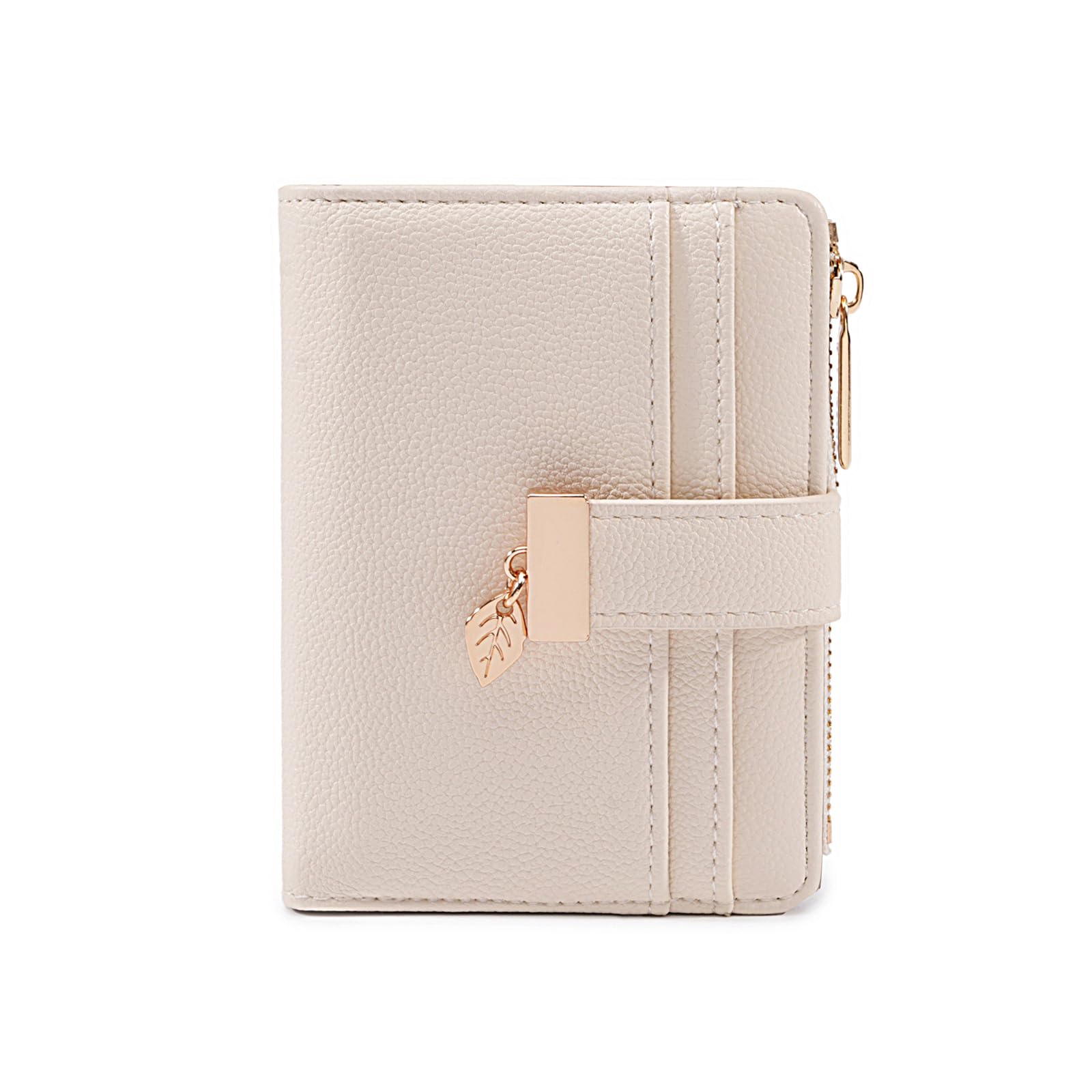 Women’s Small Leather Wallet – Bifold Wallet with Zipper Coin Pocket & Card Slots