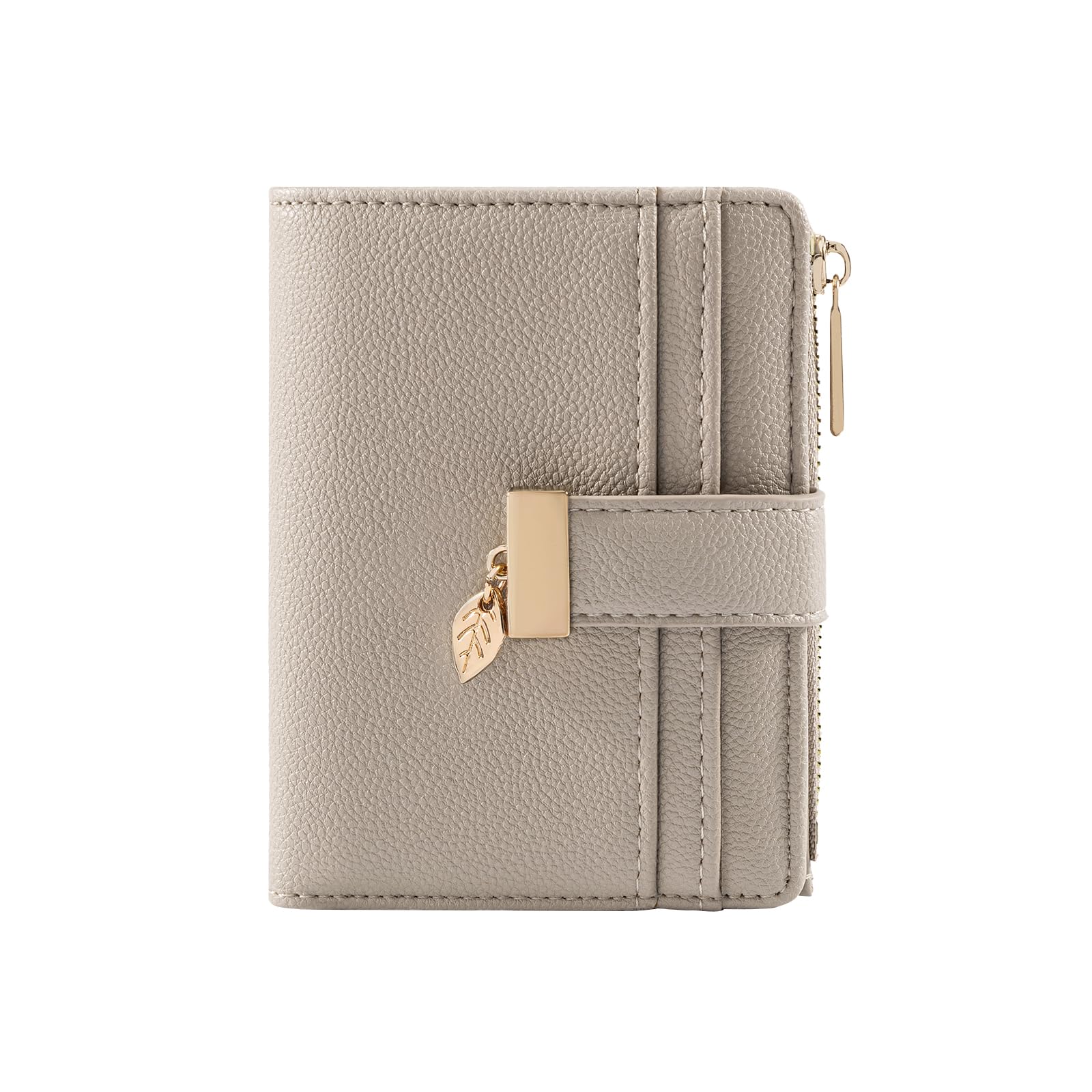 Women’s Small Leather Wallet – Bifold Wallet with Zipper Coin Pocket & Card Slots