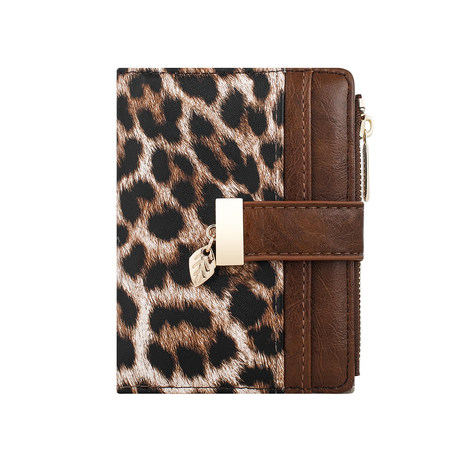 Women’s Small Leather Wallet – Bifold Wallet with Zipper Coin Pocket & Card Slots
