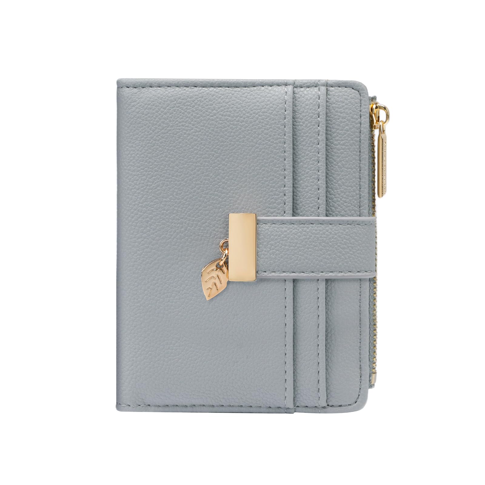 Women’s Small Leather Wallet – Bifold Wallet with Zipper Coin Pocket & Card Slots