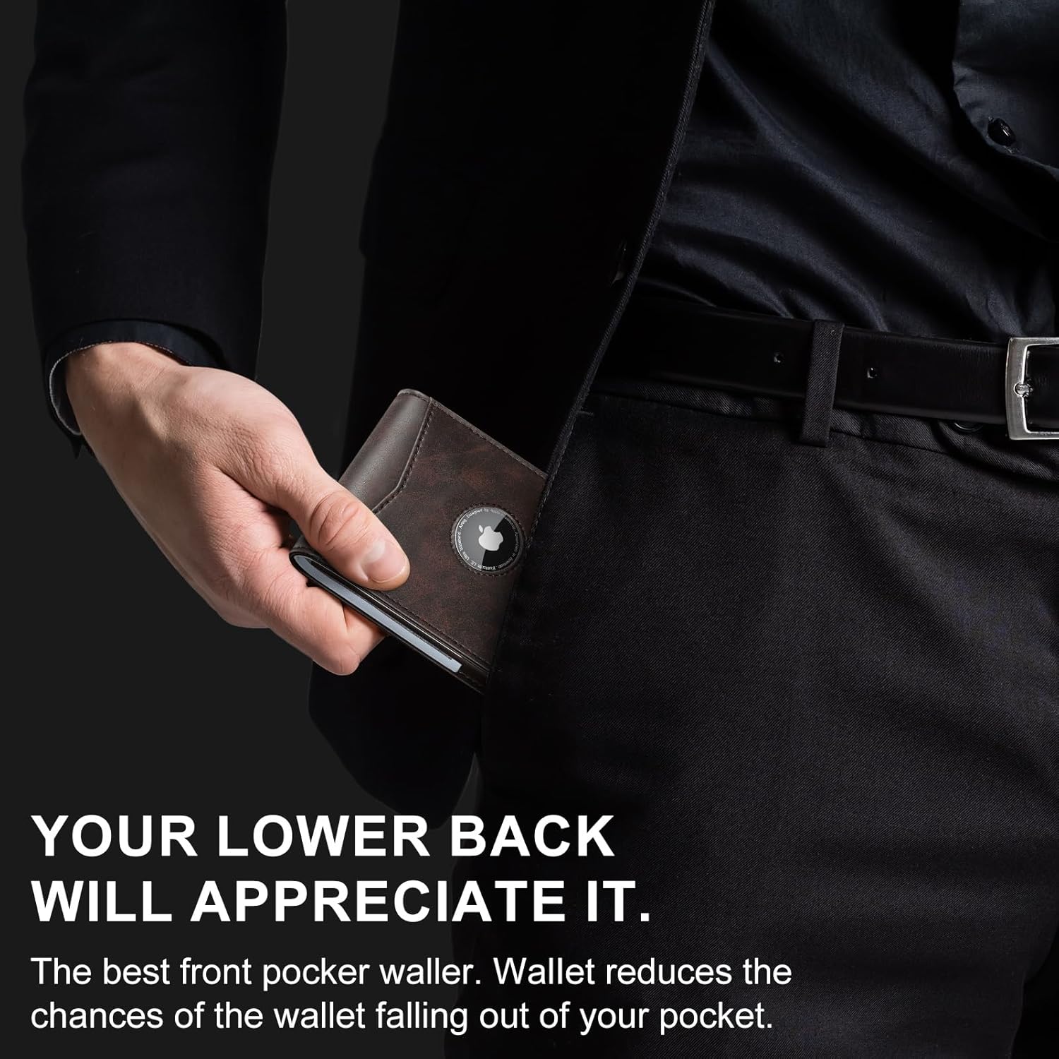 Smart AirTag Wallet for Men | RFID Blocking Slim Leather Wallet with ID Window, Card Holder & Minimalist Gift for Him - Abbycart