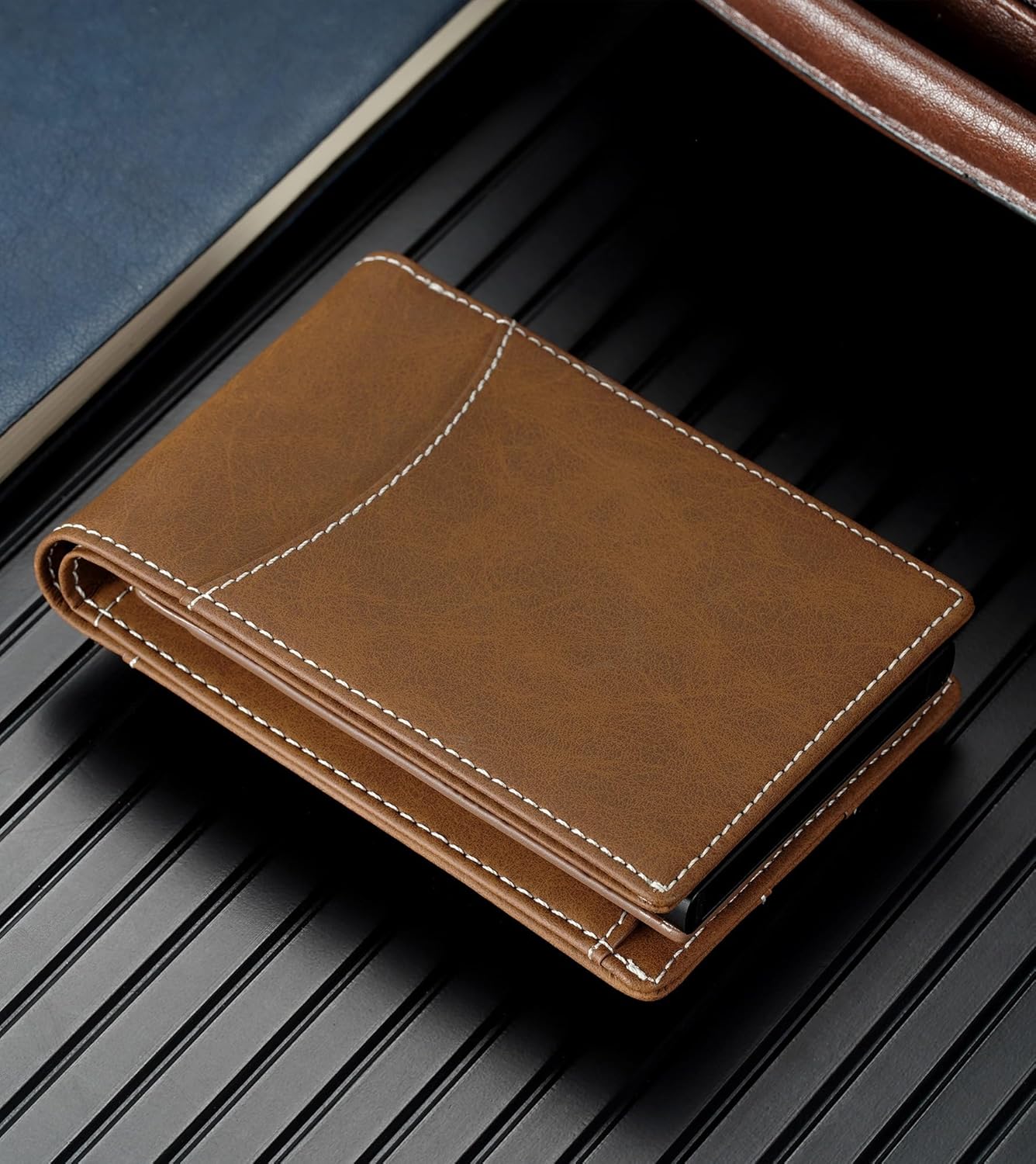 Smart AirTag Wallet for Men | RFID Blocking Slim Pop - Up Leather Wallet Holds 10+ Cards & ID Window Gift for Him - Abbycart