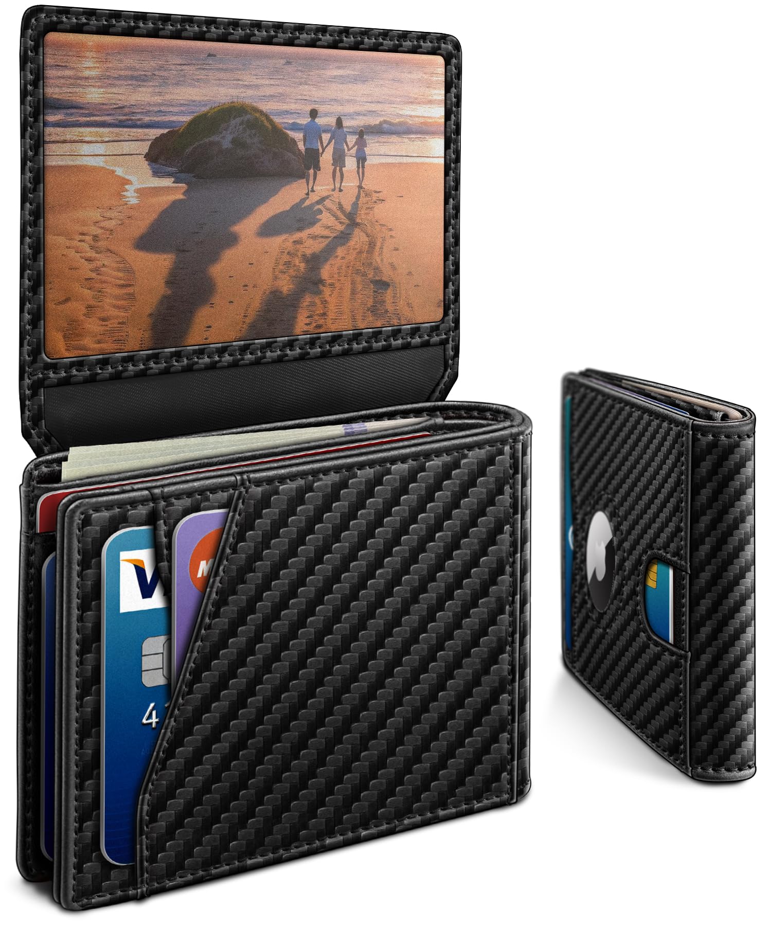 Smart AirTag Wallet for Men Slim Leather RFID Holder 13 Cards