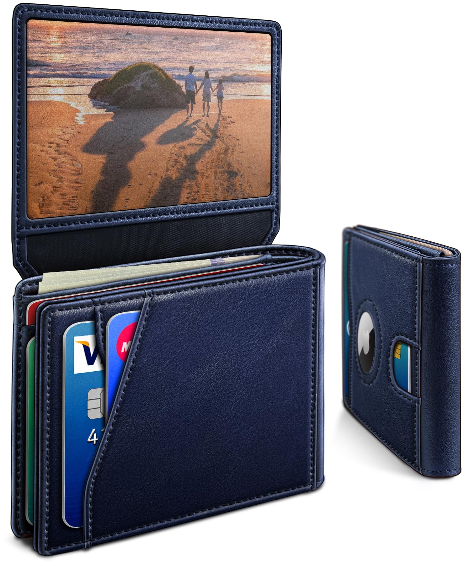 Smart AirTag Wallet for Men Slim Leather RFID Holder 13 Cards