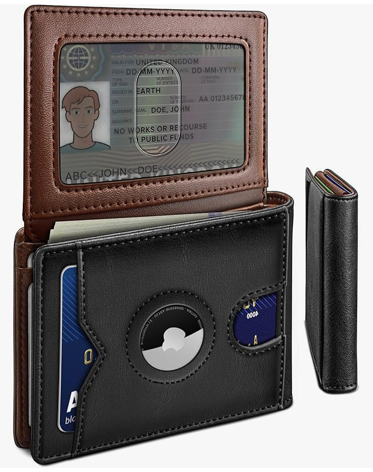 Smart AirTag Wallet for Men Slim Leather RFID Holder 13 Cards