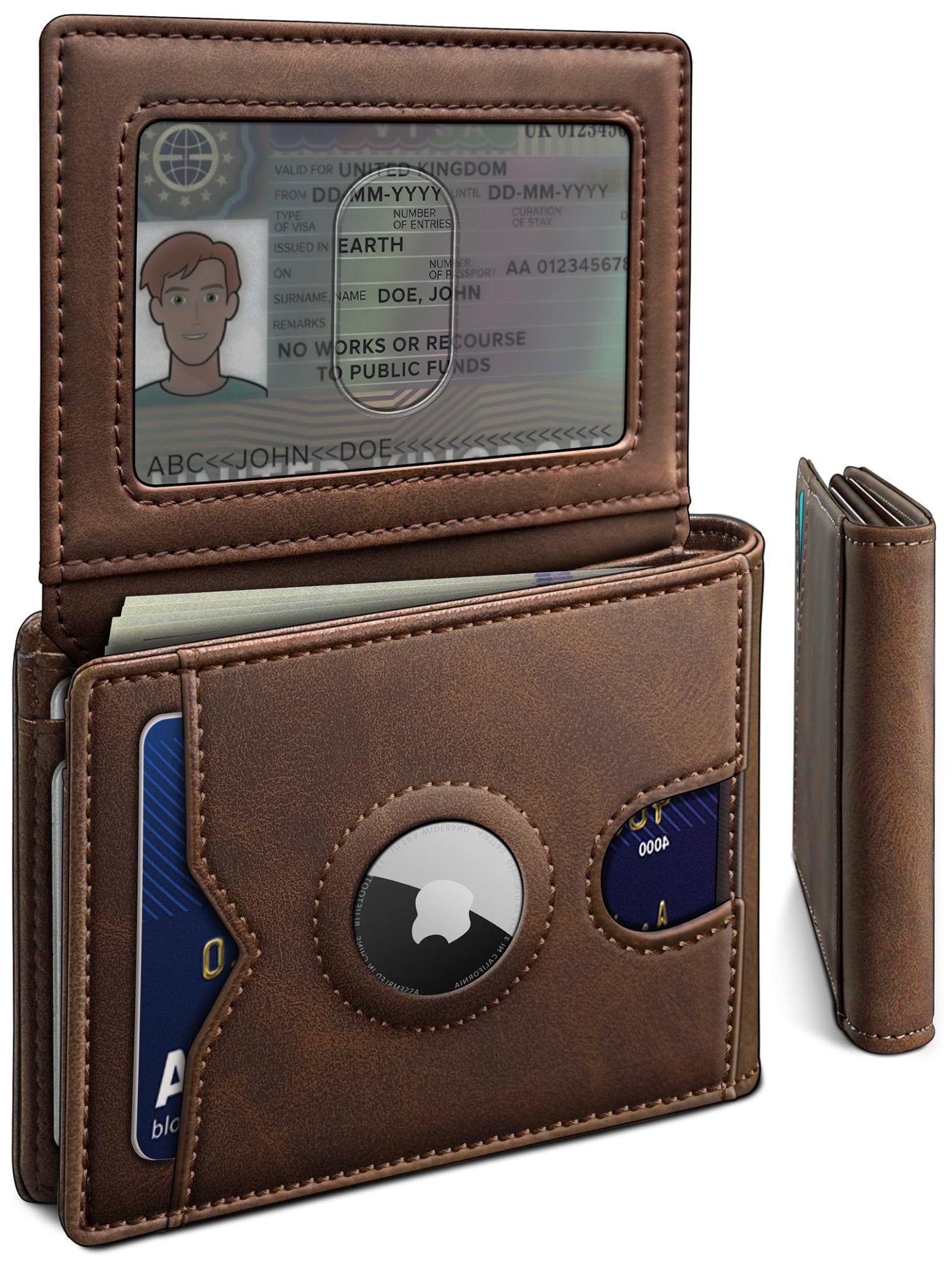 Smart AirTag Wallet for Men Slim Leather RFID Holder 13 Cards